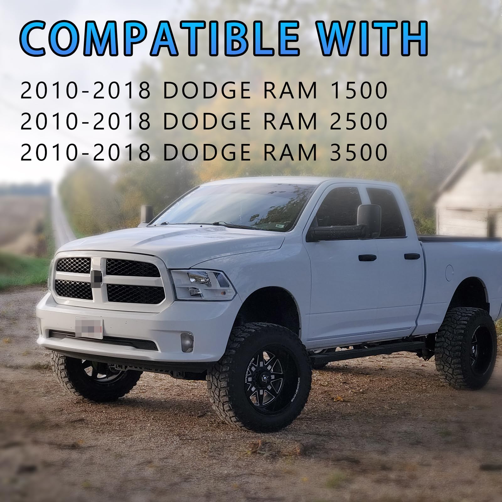 POSAID Dash Cover for Dodge Ram 1500 2500 3500 Dashboard Cover Mat Custom Fit 2010-2018 Dodge Ram Dash Mat Protector, Black