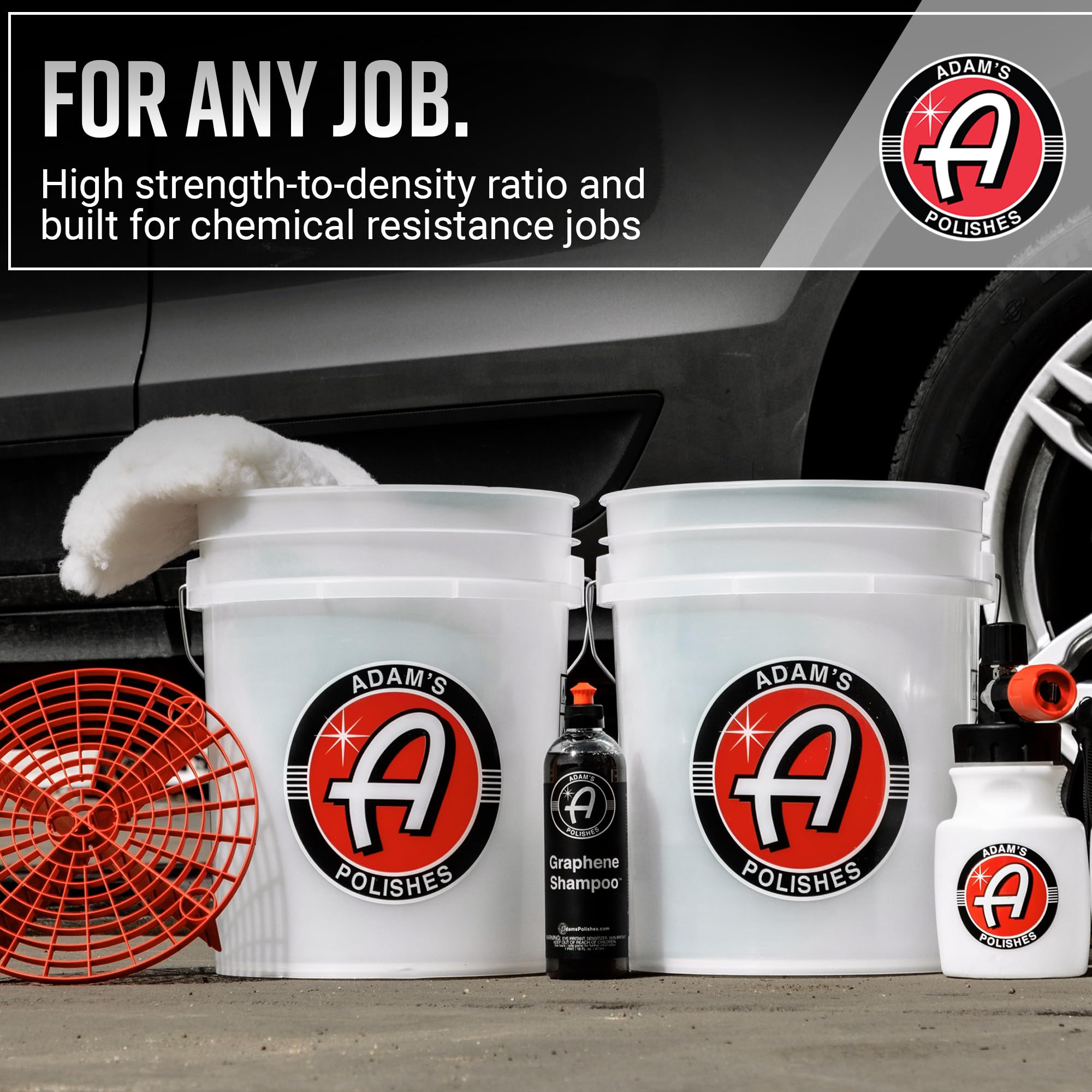 Adam 'S Polishes Wash Bucket (5 Gallon Bucket + Grit Guard) - Car Detailing Tool For Car Washing & Garage Storage | Stores Car W