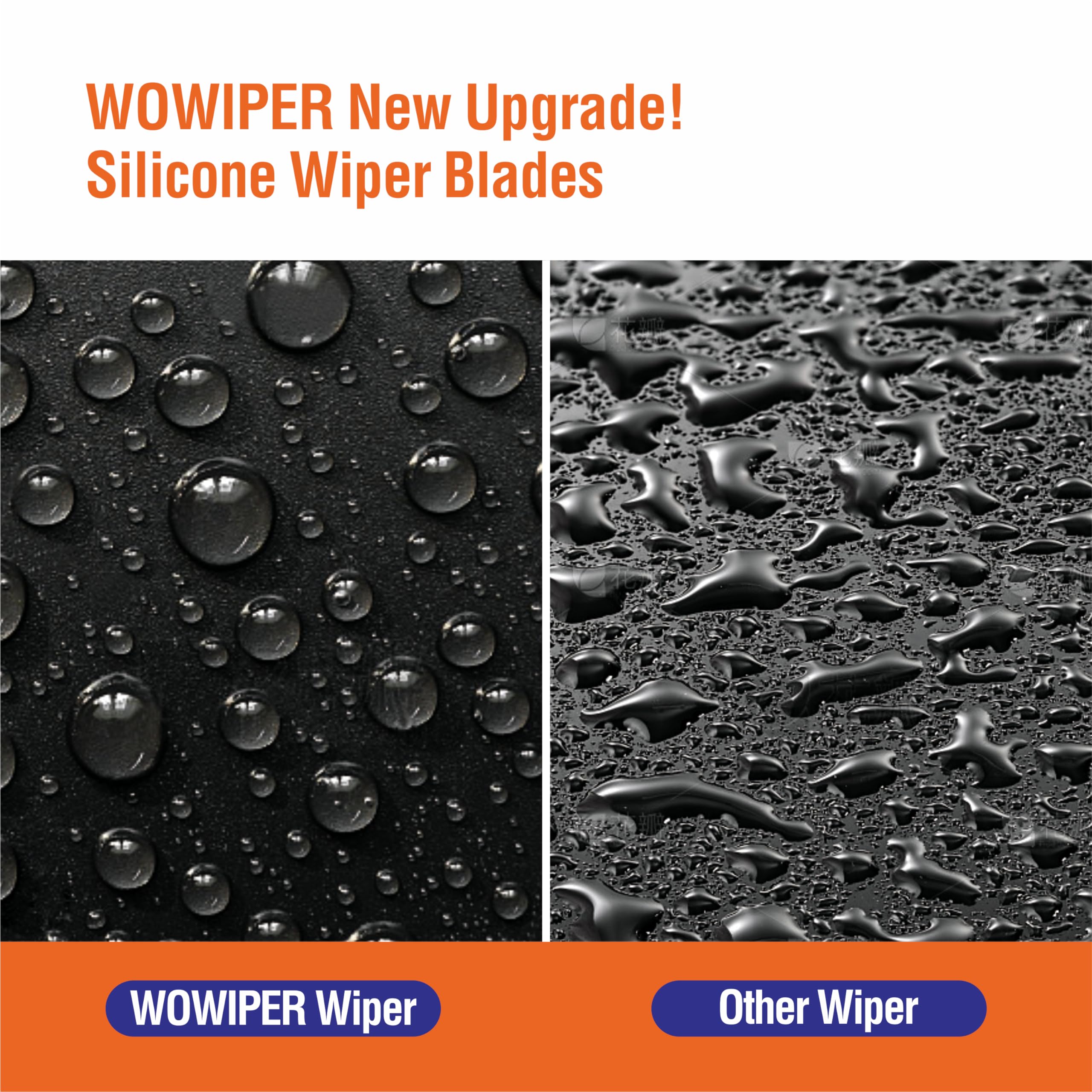 Wowiper Silicone Windshield Wiper Blades With Rear Wiper Blade For Nissan Rogue 2008-2013, All-Season Automotive Replacement Win