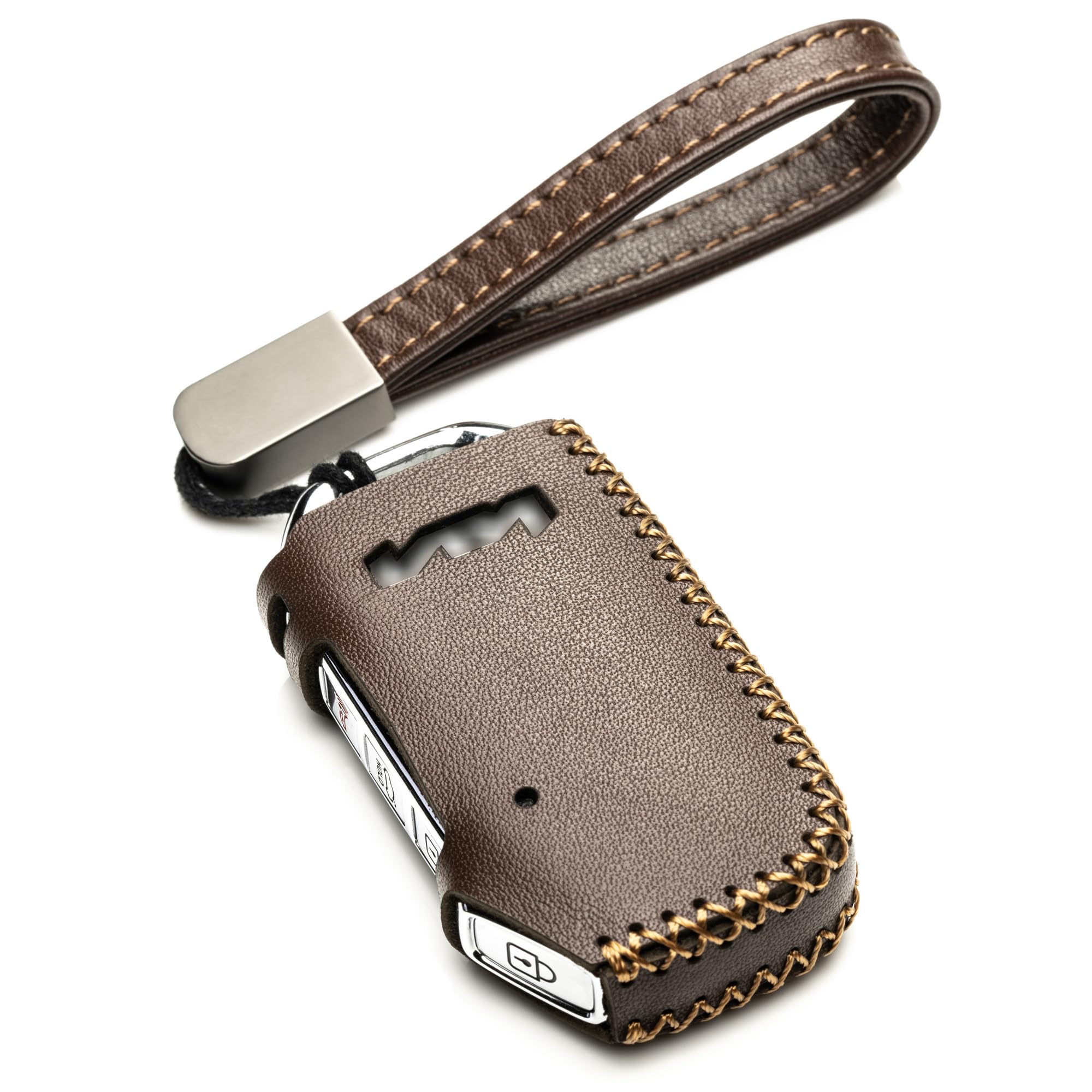 Vitodeco Genuine Leather Smart Key Fob Case Compatible With Kia Soul, Seltos, Sportage, Niro, Sorento, Telluride, Rio, Forte, K5