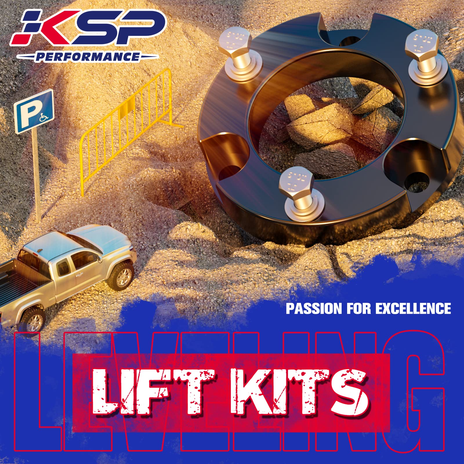 Ksp Tundra Lift Kit Front 2'' Aircraft Billet Strut Spacers Leveling Lift Kit Fit For Tundra 2Wd 2X2 4Wd 4X4 1999-2006