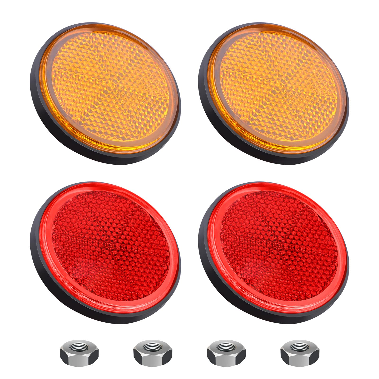 Gazechimp 2 Inch 55Mm Round Reflector, Side Marker For Motorcycle Atv Scooter Dirt Bike -