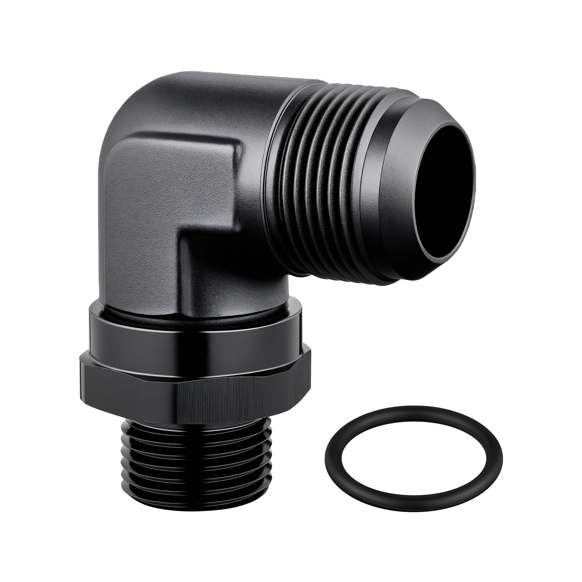 EVIL ENERGY 16AN Flare to 12AN ORB Male Swivel Adapter Fitting 90 Degree Black 1PC