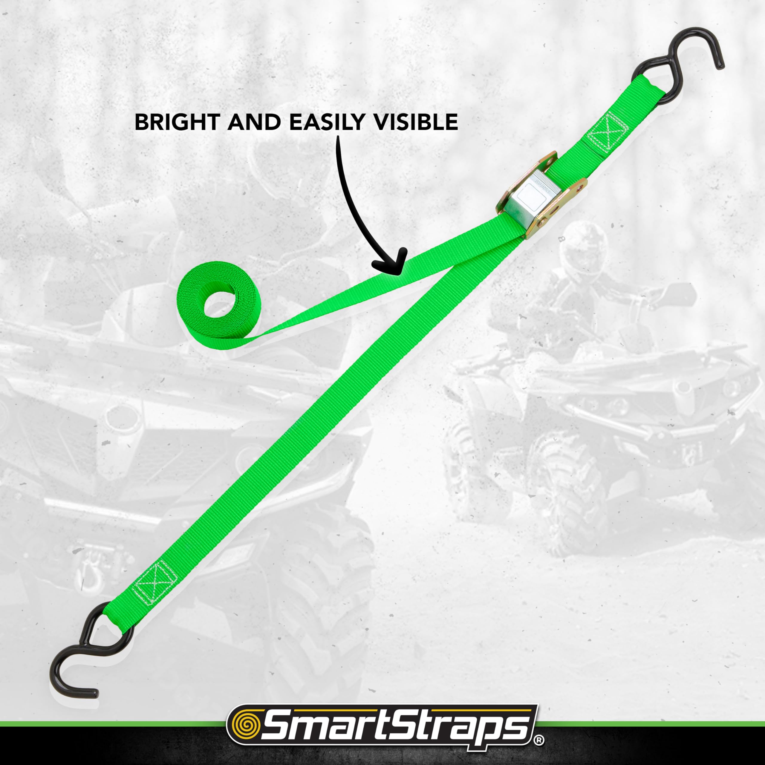 SmartStraps 10-Foot Cambuckle (4pk) 900 lbs Break Strength, 300 lbs Safe Work Load- Tie Down Fragile and Lighter Loads for Trans