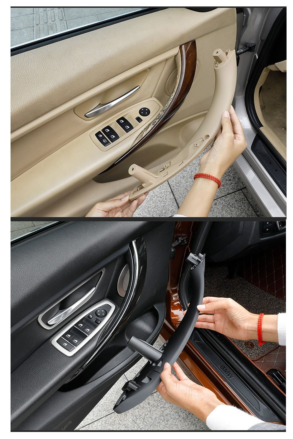 For Bmw 3 Series 4 Series Door Handles,Jaronx Inner Door Support Trim Pull Strap Cover Driver Side Left Front Door Armrest Brack