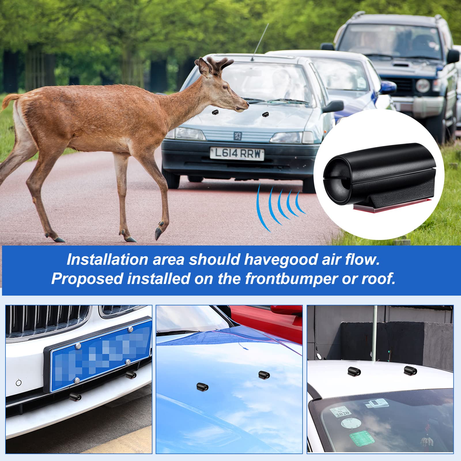 Frienda Deer Whistle - 10 Pieces Car and Motorcycle Warning Devices, Black Retro Style