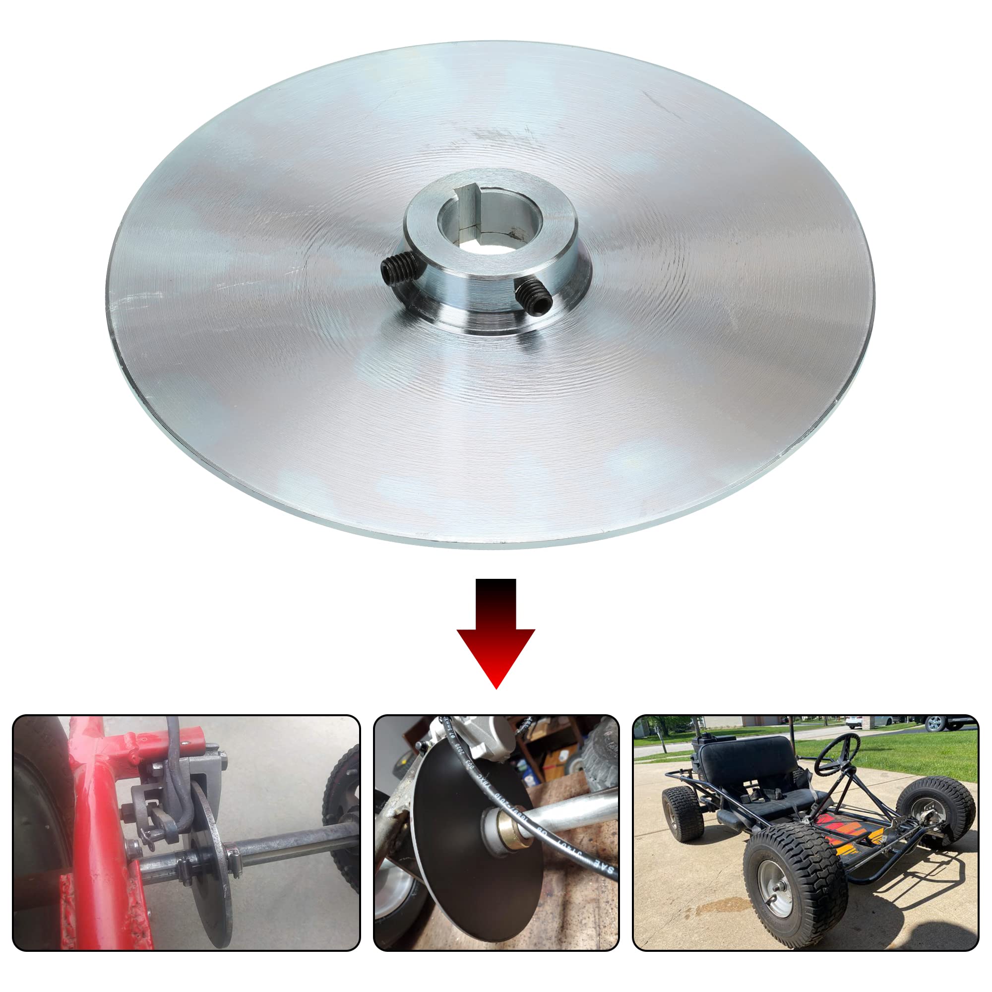 Grehua 8'' Mechanical Brake Disc 1'' Bore 1/4'' Keyway For Azusa 1823 Manco 9598 9597 Airheart Mb-1 Yerf-Dog Asw Bristers Go Kar
