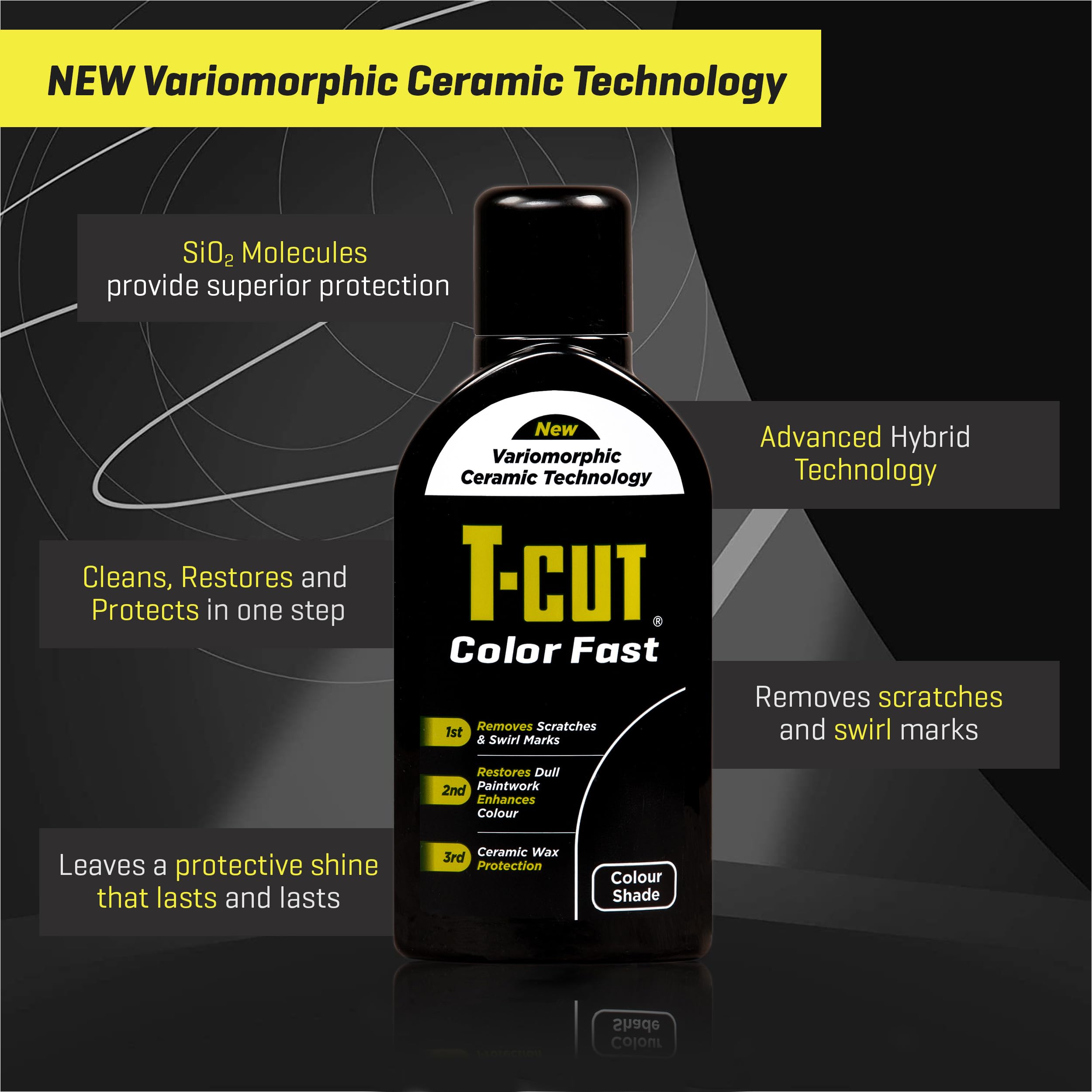 Car Gods T-Cut Black Scratch Remover - 17 Fl Oz Wax Polymer Car Polish, Model CMW002
