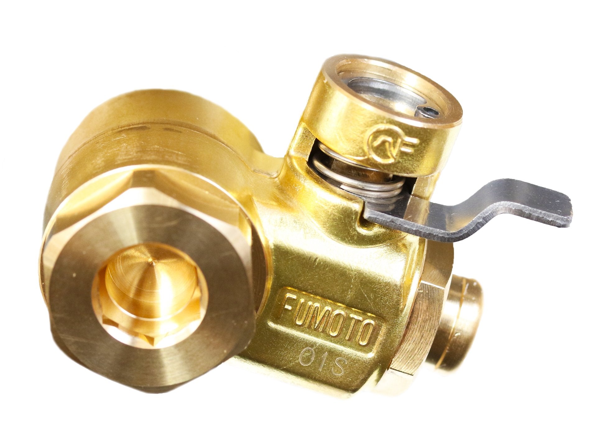 Fumoto F106SX Brass Valve with 14mm-1.5 Thread Size - Gold Finish, New Generation Design