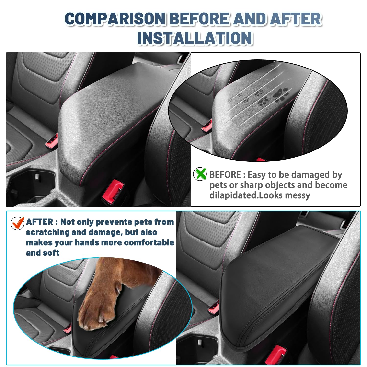Ruiya 2025 Jetta Armrest Cover,For 2020-2025 Vw Jetta Accessories Center Console Cover Soft Comfy Armrest Lid Cover Compatible With 2020 2021 2022 2023 2024 2025 Volkswagen Vw Jetta S/Sport/Se/Sel