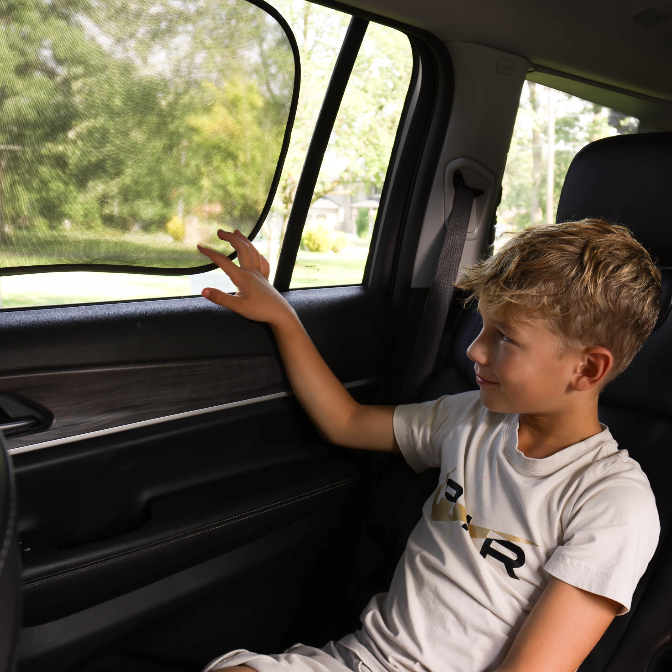 Mindful Design - Car Window Shades For Baby (2 Pack) - 21''X14'' Sun Shade Blocker - Glare Shield And Uv Rays Protection For You