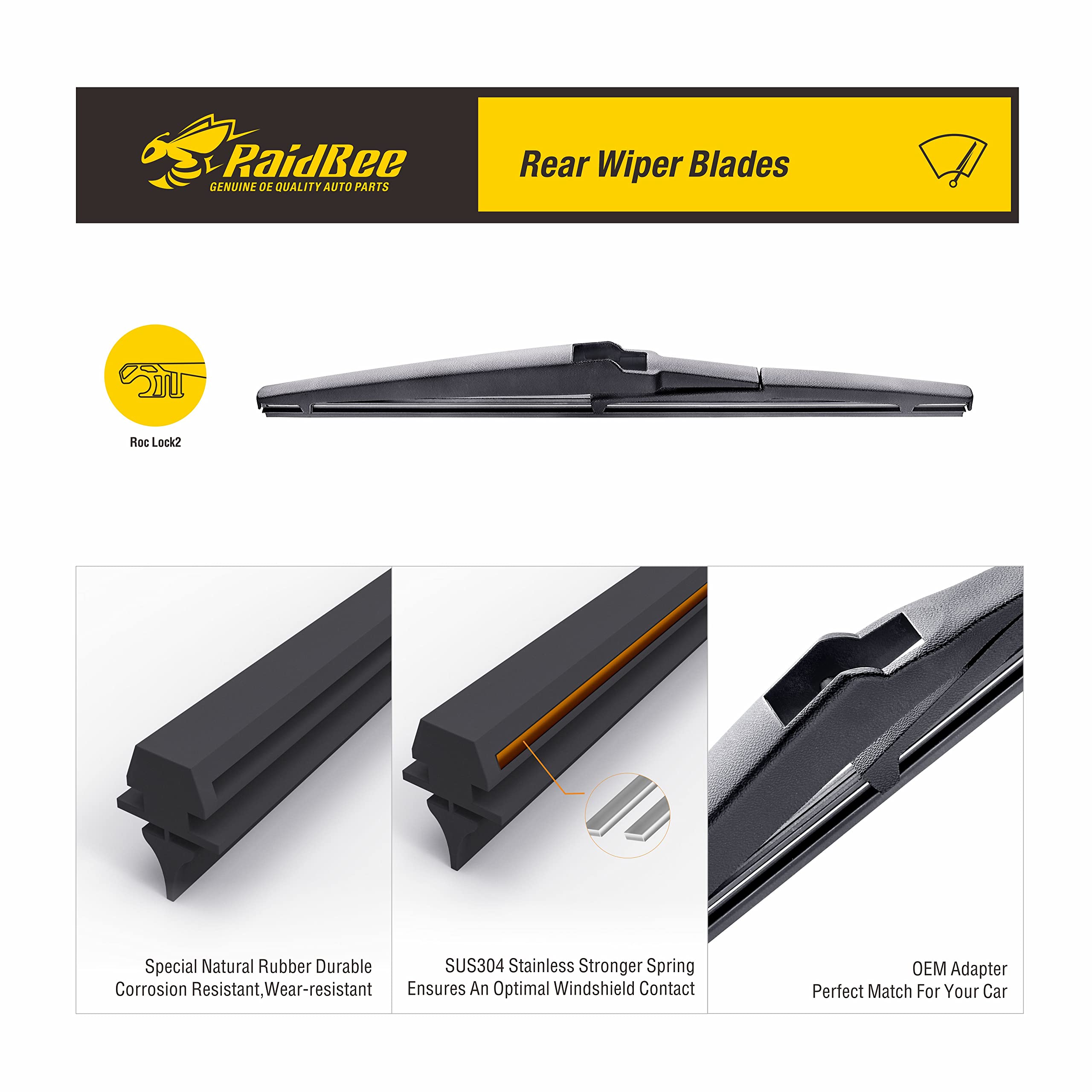 Raidbee Rear Wiper Blade, 12 Inch Rear Windshield Wiper Blades For Original Equipment Replacement, Compatible For Toyota Rav4 20