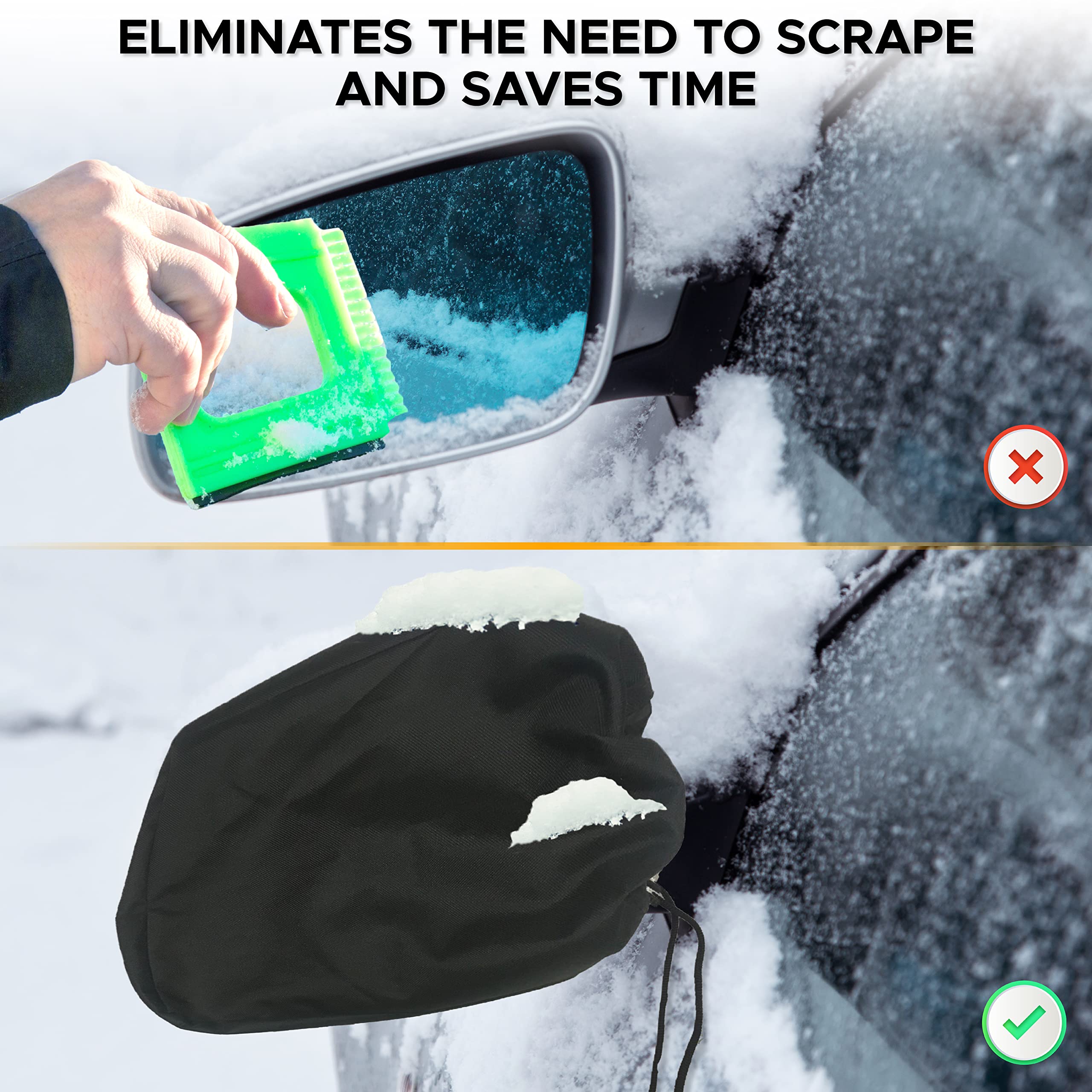Econour Windshield Cover For Ice And Snow (4-Pack) | Durable Winter Snow Cover With Side Mirror & Wiper Blade Covers | Waterproo