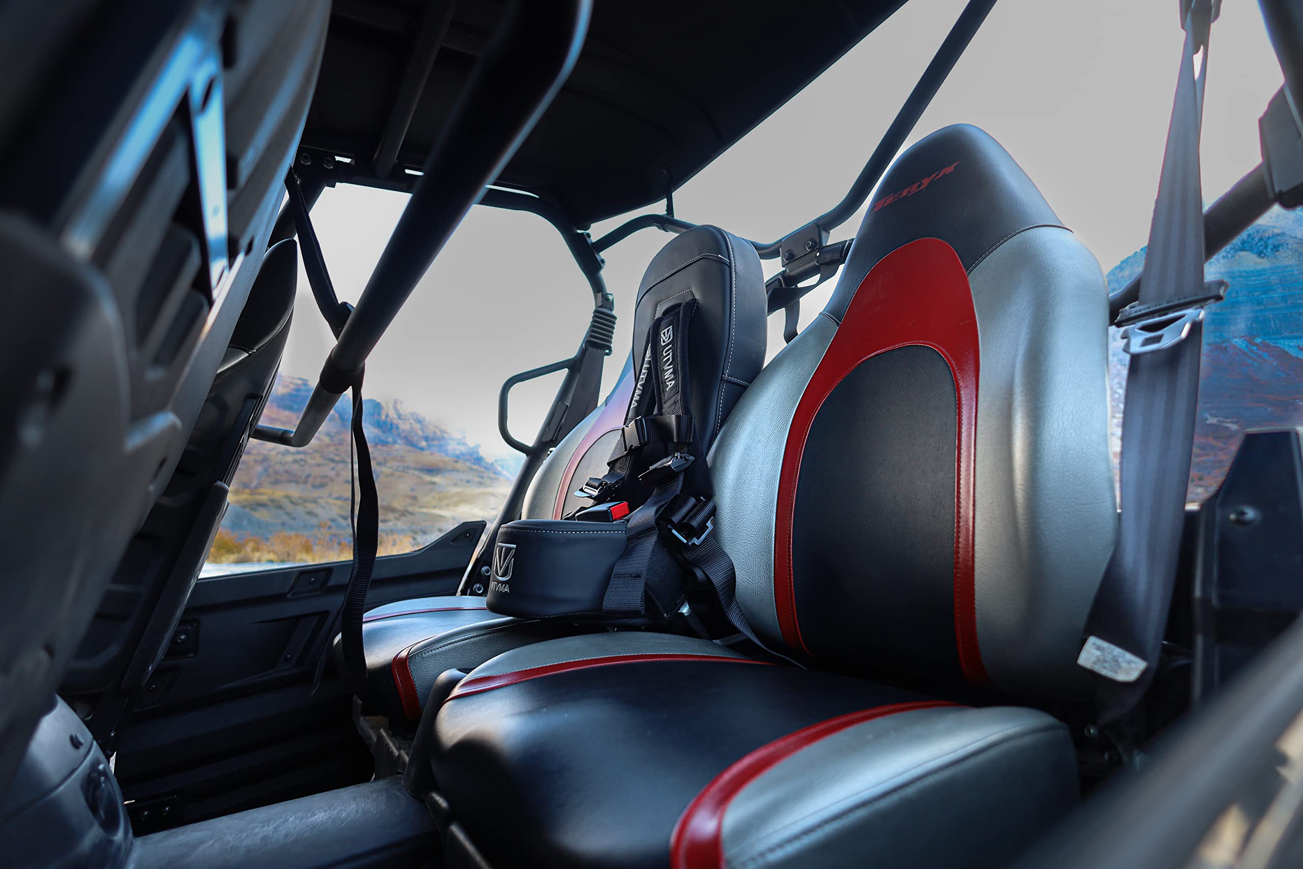 UTV Mountain Accessories Teryx 4 Rear Bump Seat with 4-Point Harness | Medium Vinyl Center Seat | Model T4RBS12