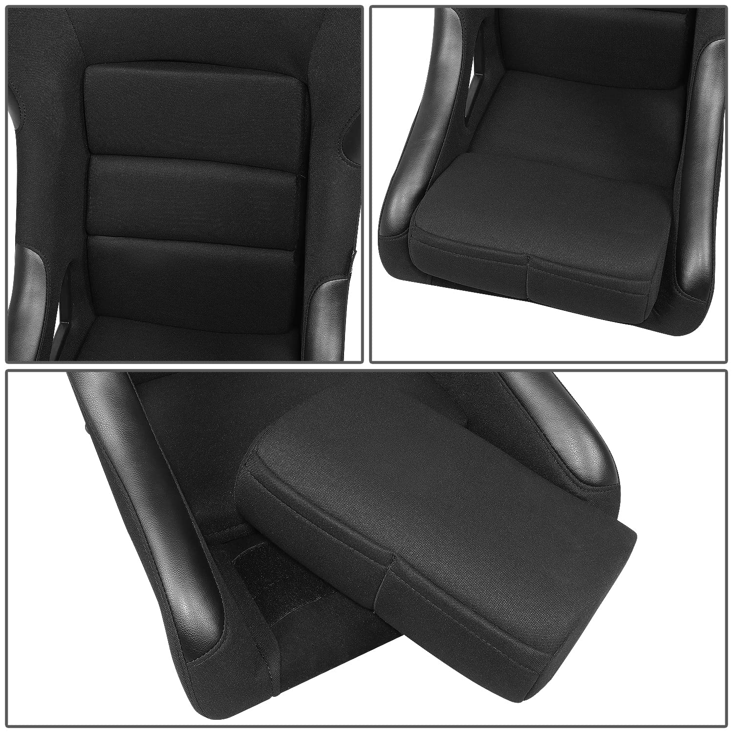 Nrg Innovations Nrg-Frp-330 Fiber Glass Fixed Back Bucket Racing Seat (Small), 4 Pt Harness Compatibility, Black Seat Cover, 19'
