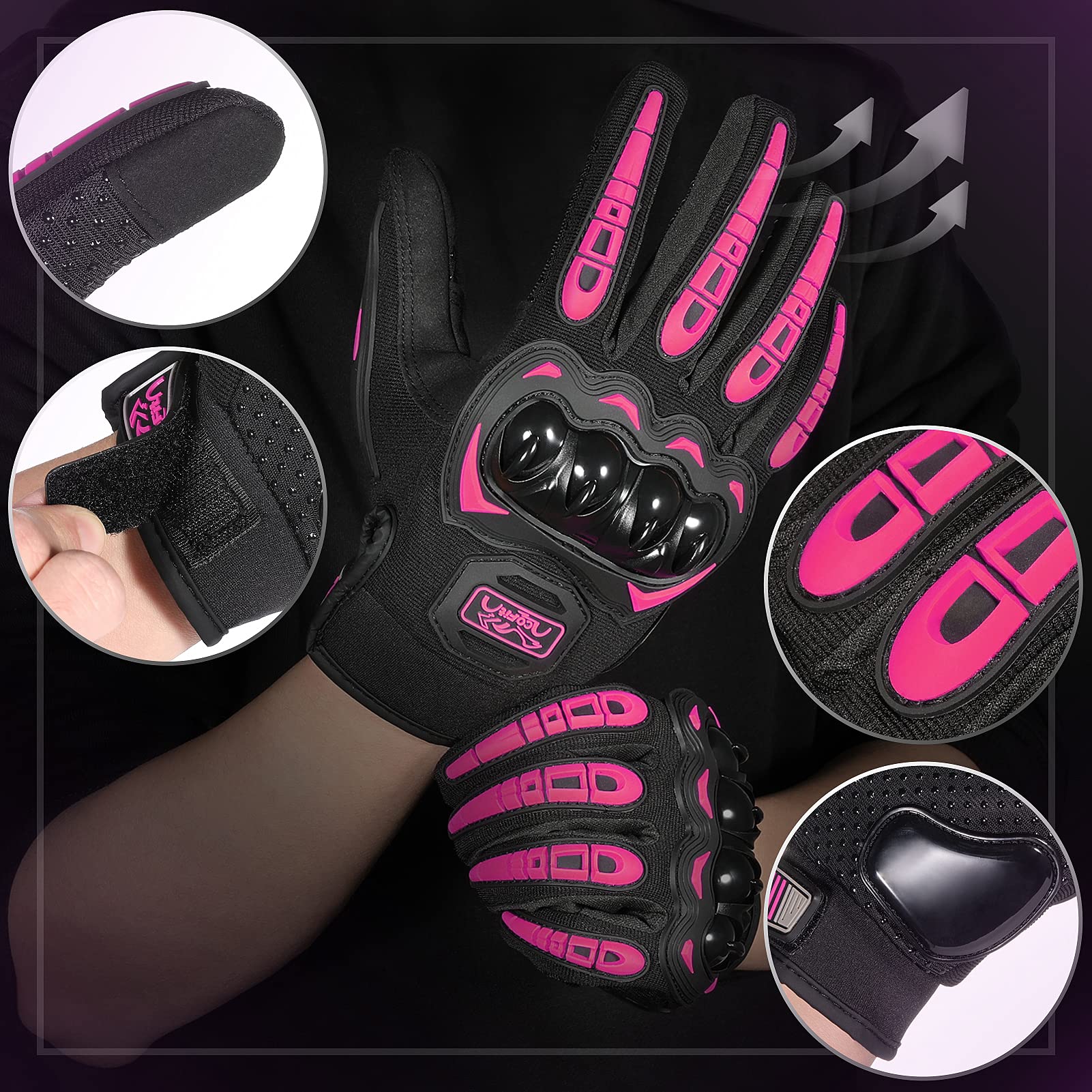 Cofit Motorcycle Gloves Breathable, Touchscreen Motorbike Gloves Anti-Slip With Good Grip Hard Knuckles Protection For Men Women