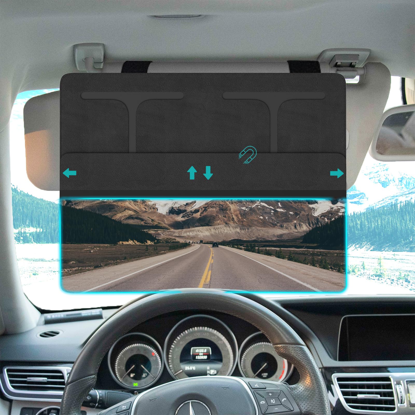 Nazzo Car Visor Extender Sun Blocker, Polarized Sunvisor Extension With Removable Magnetic Pc Lens, Anti Glare Car Visor Extende