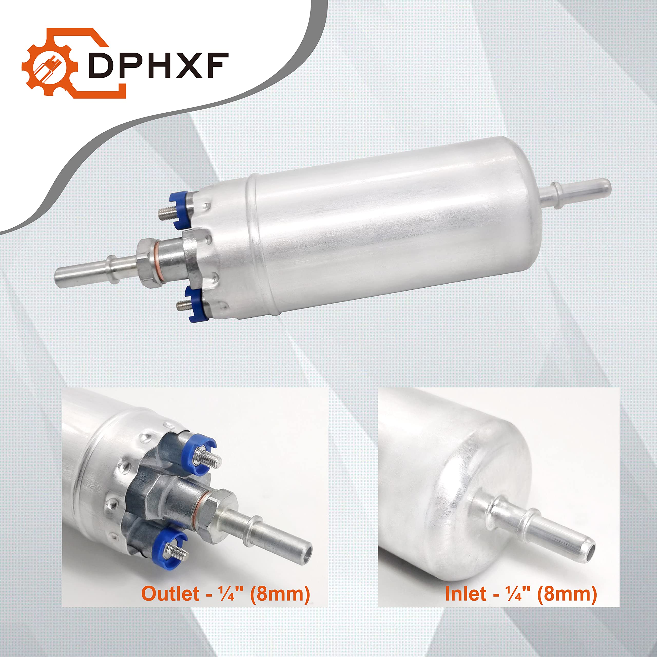 Dphxf 12V Gasoline Inline High Pressure Fuel Pump ,200Lph High Flow 125Psi,16.4 Feet Of Super Suction Power,Universal Replacemen