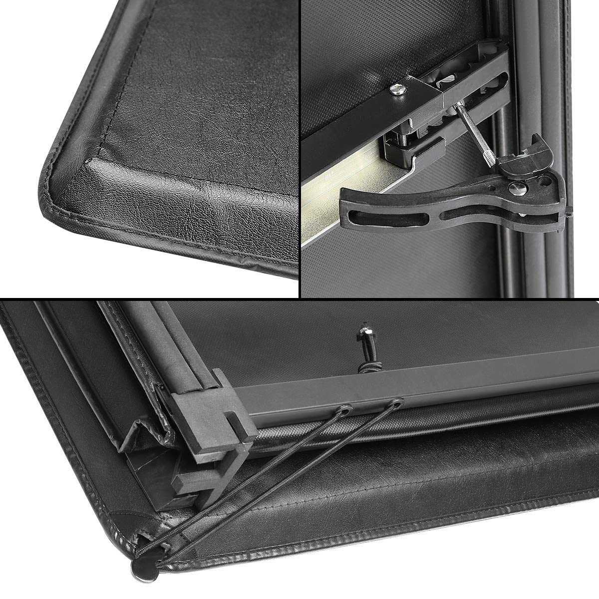 DNA MOTORING Soft Tri-Fold Tonneau Cover for 99-06 Silverado/Sierra 1500/2500/3500, 6.5Ft Bed, Black, Model TTC-