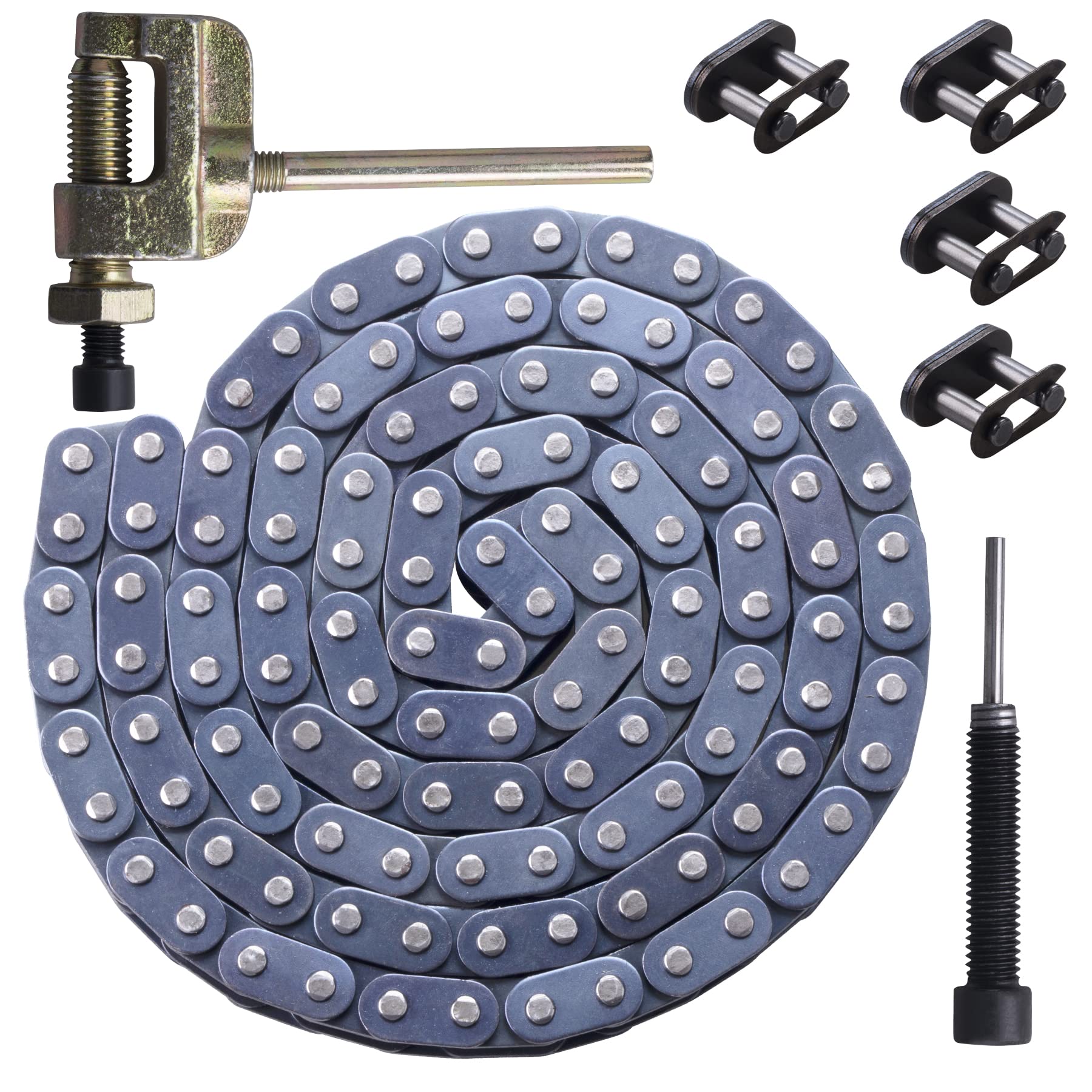 CNCMOTOK T8F Drive Chain 116 Links + Chain Breaker, fit for 2 Stroke 43cc 47cc 49cc Chopper Mini Bikes Coolster Pocket Bike Mini