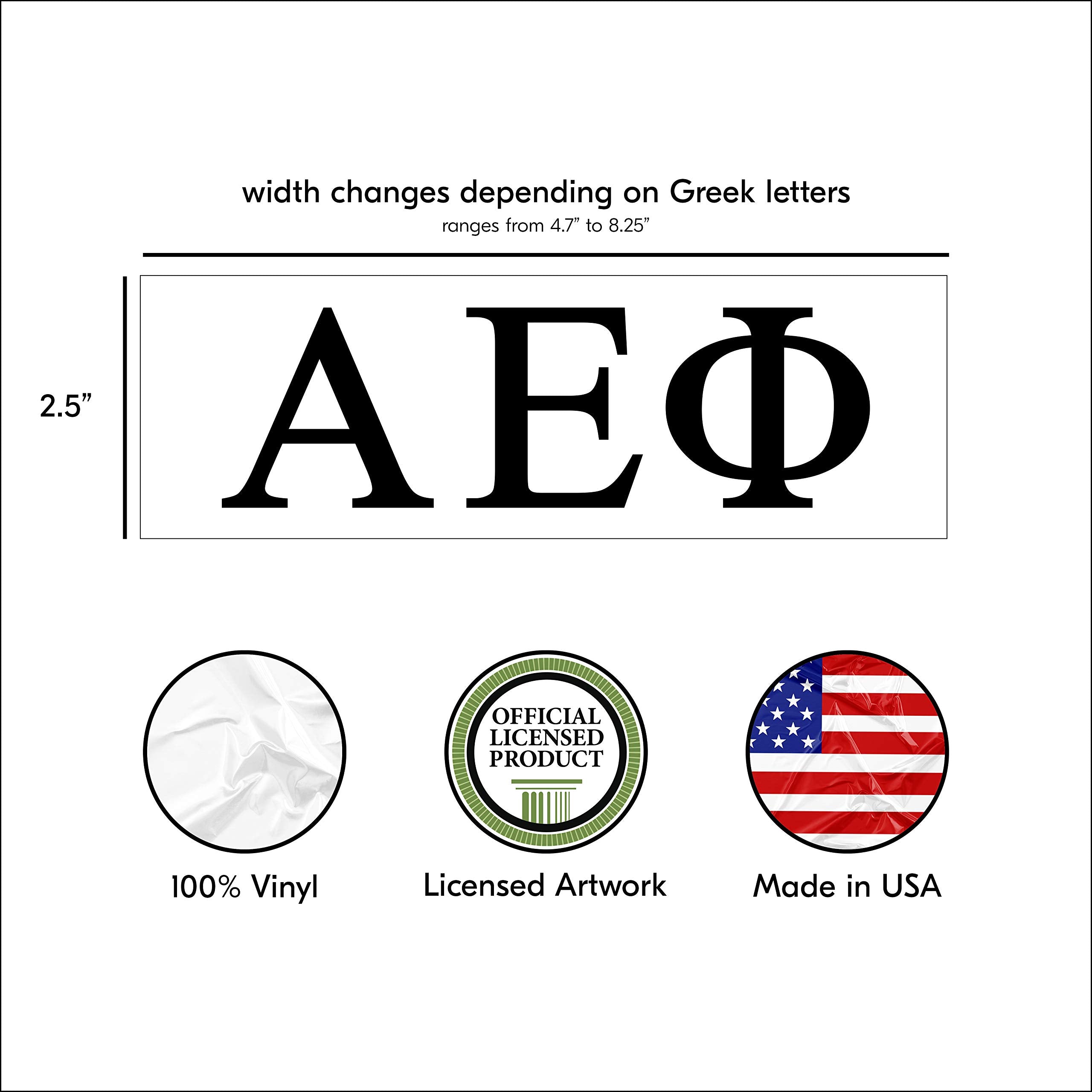 Pro-Graphx Alpha Epsilon Phi Greek Sorority Sticker Decal, 2.5 Inches Tall, Black