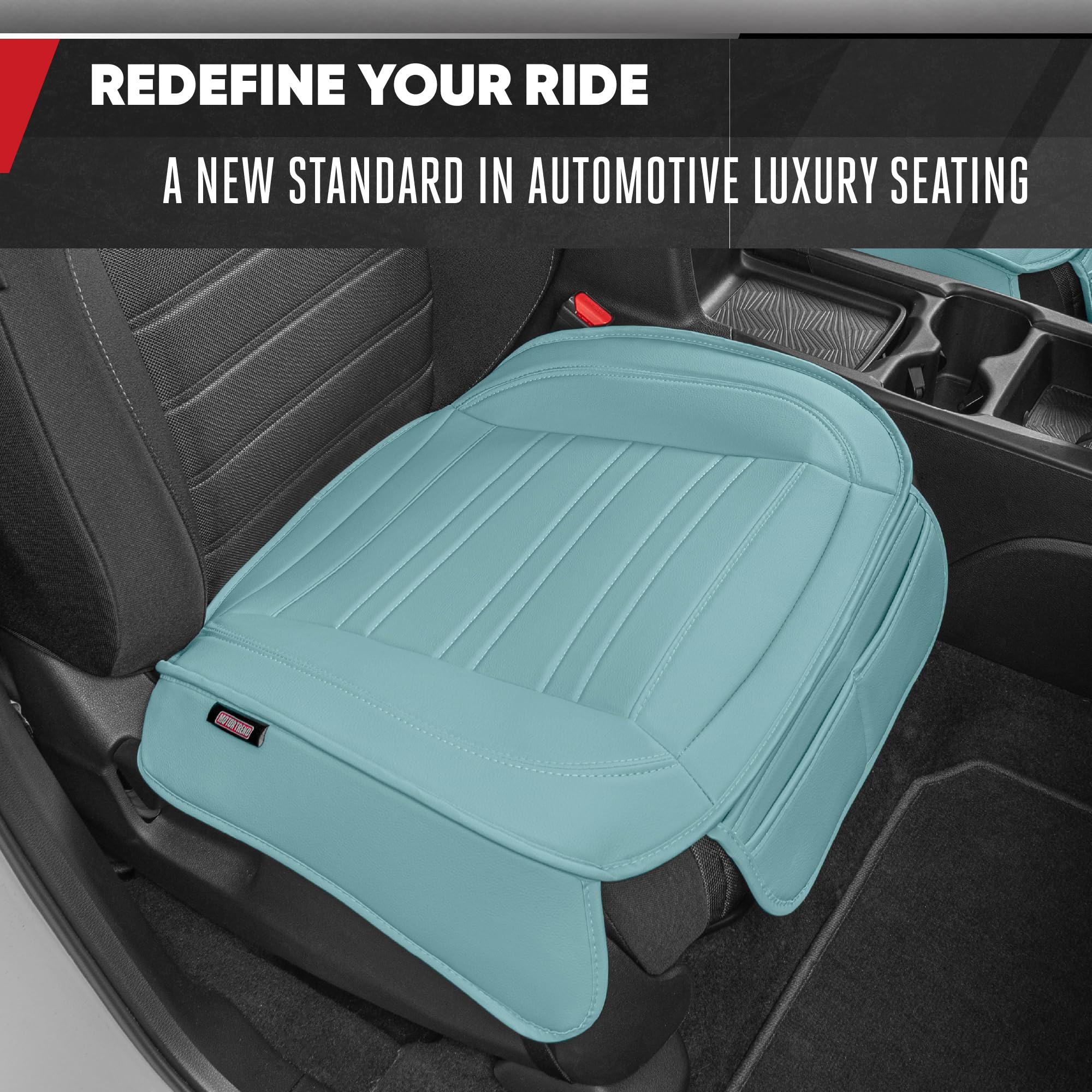 Motor Trend Seat Covers For Cars Trucks Suv, Faux Leather 2-Pack Mint Padded Car Seat Covers With Storage Pockets, Premium Inter
