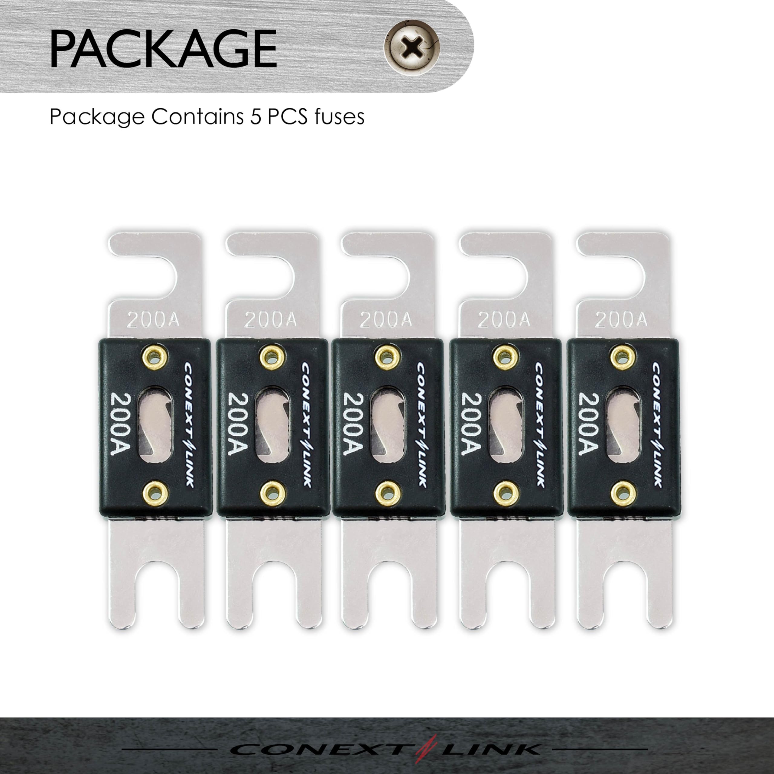 Conext Link ANL200-5 Nickel 200 Amp ANL Fuse - 5 Pack, Model 14023