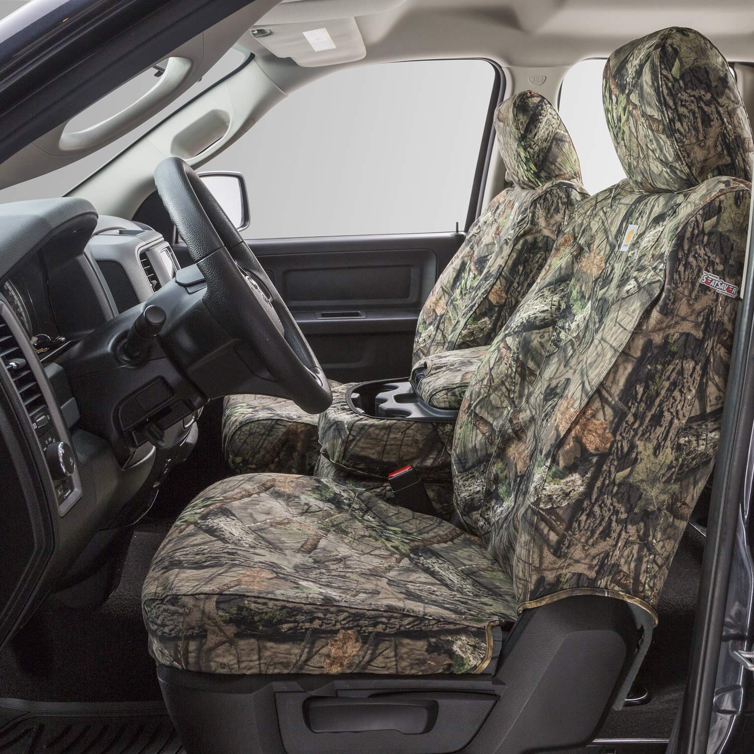 Covercraft Carhartt Mossy Oak Camo SeatSaver Front Row Custom Fit Seat Cover for Select Chevrolet/GMC Models - Duck Weave (Break