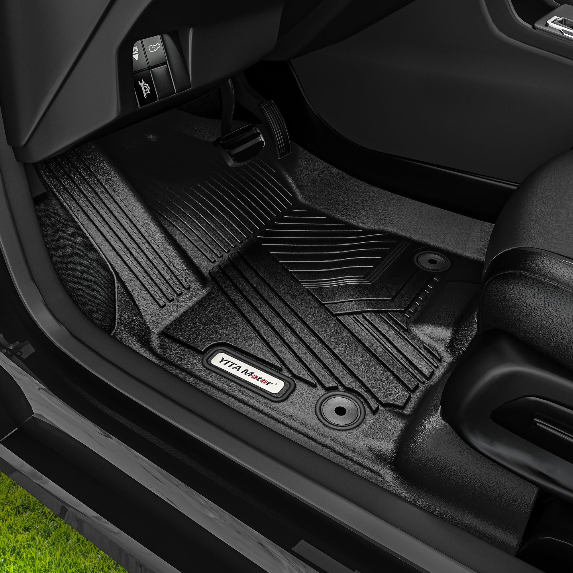 YITAMOTOR Floor Mats Fits for 2025 Ram 1500 Quad Cab 1st Row Bench Seat, All Weather TPE Custom Fit Car Mats Ram 1500 Floor Line