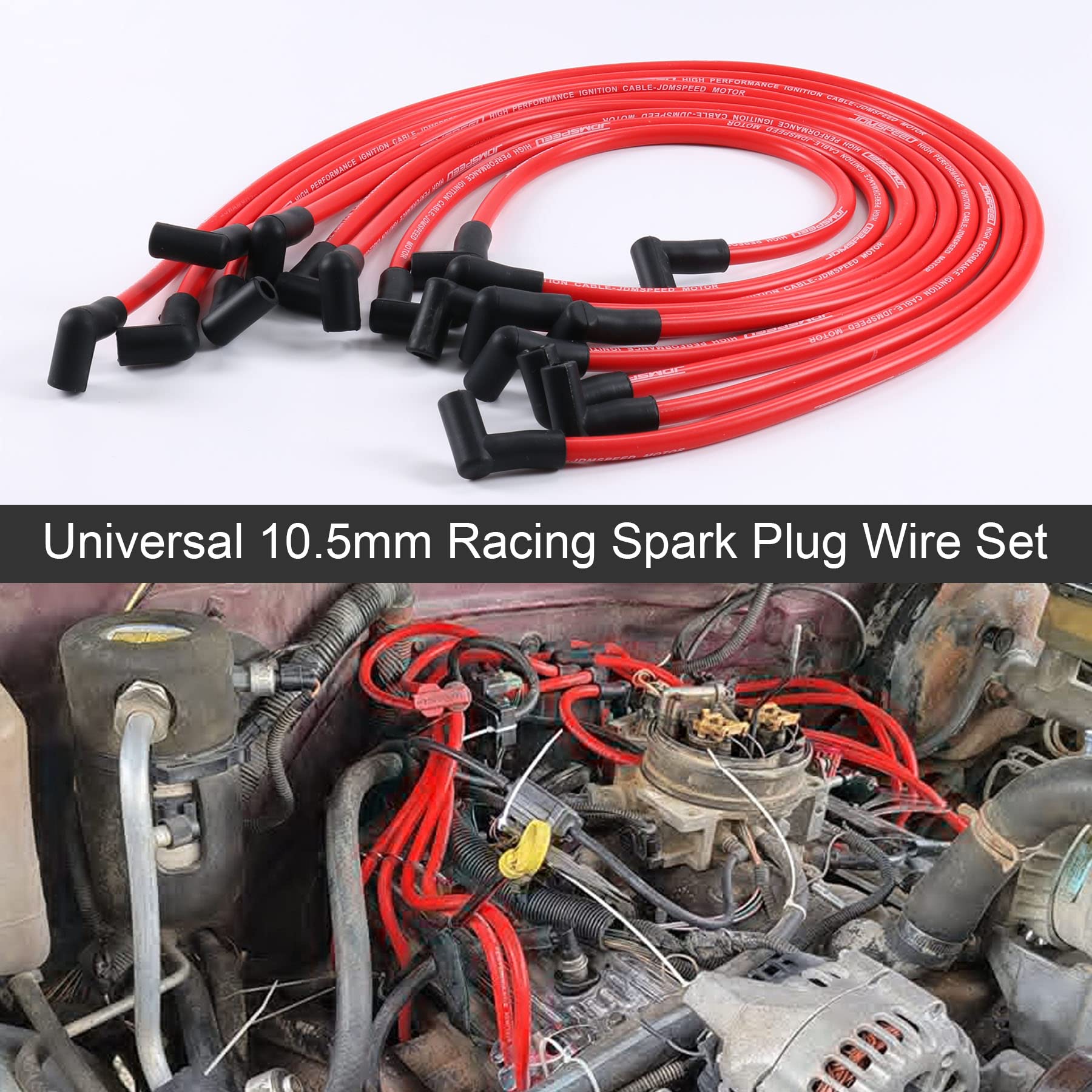 Jdmspeed New 10.5Mm Spark Plug Wire Set Replacement For Hei Sbc Bbc 350 383 454 Electronic
