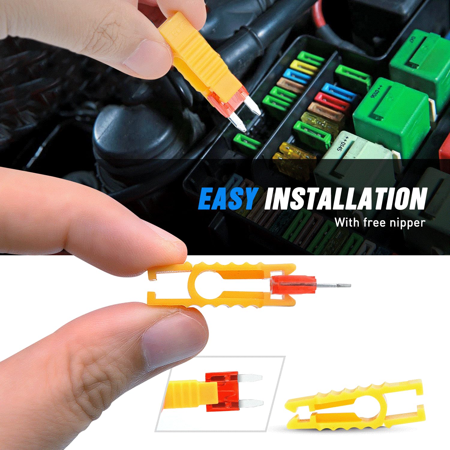 Nilight 120Pcs Blade Fuses Assortment 5, 7.5, 10, 15, 20, 25, 30 AMP Regular Mini ATM/APM Blade Fuses for Cars Trucks Boats Auto