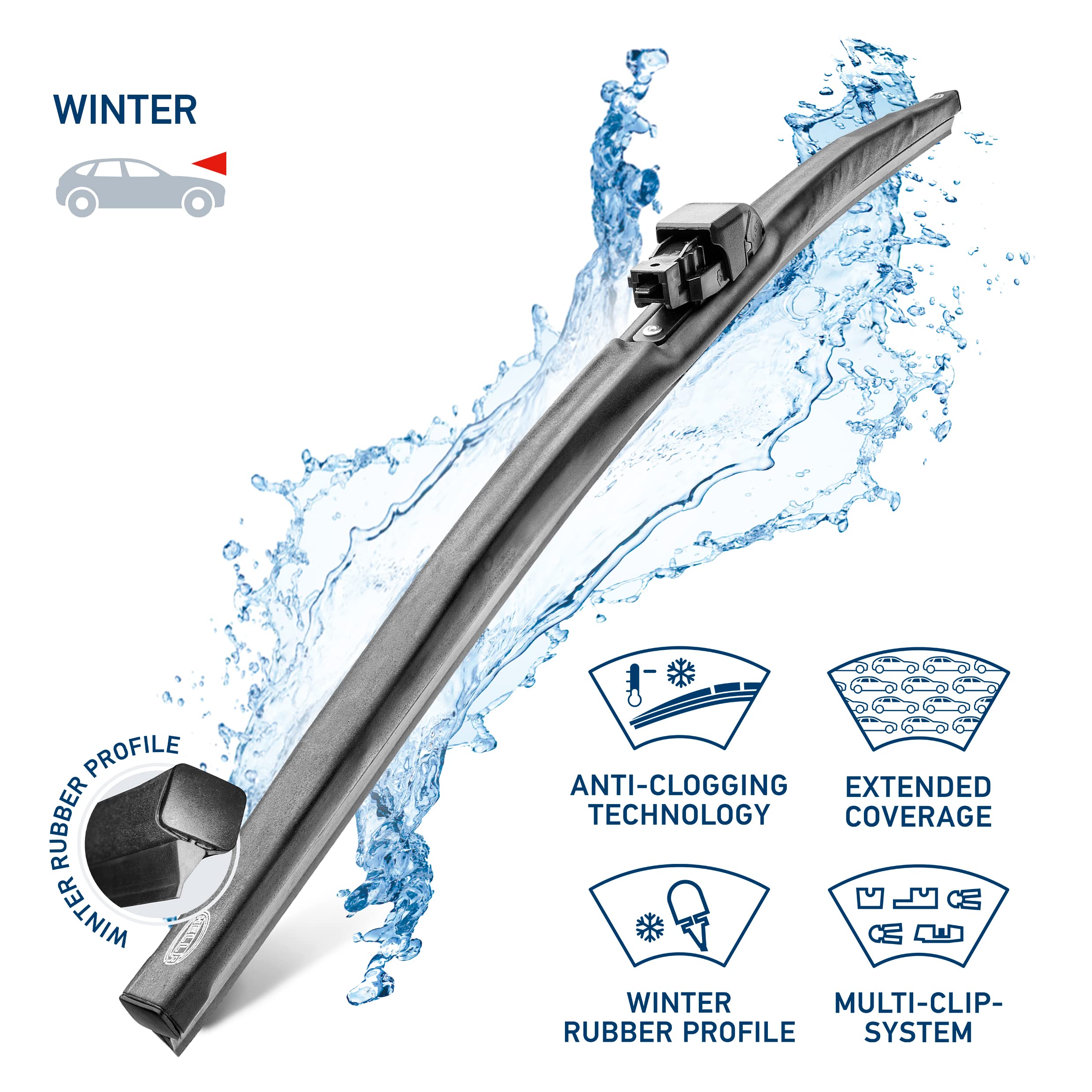 Hella Oe Quality 14 Inch Winter Wiper Blade (Single), Fits Select Buick, Chevrolet, Dodge, Fiat, Ford, Honda, Hyundai, Kia, Mazd