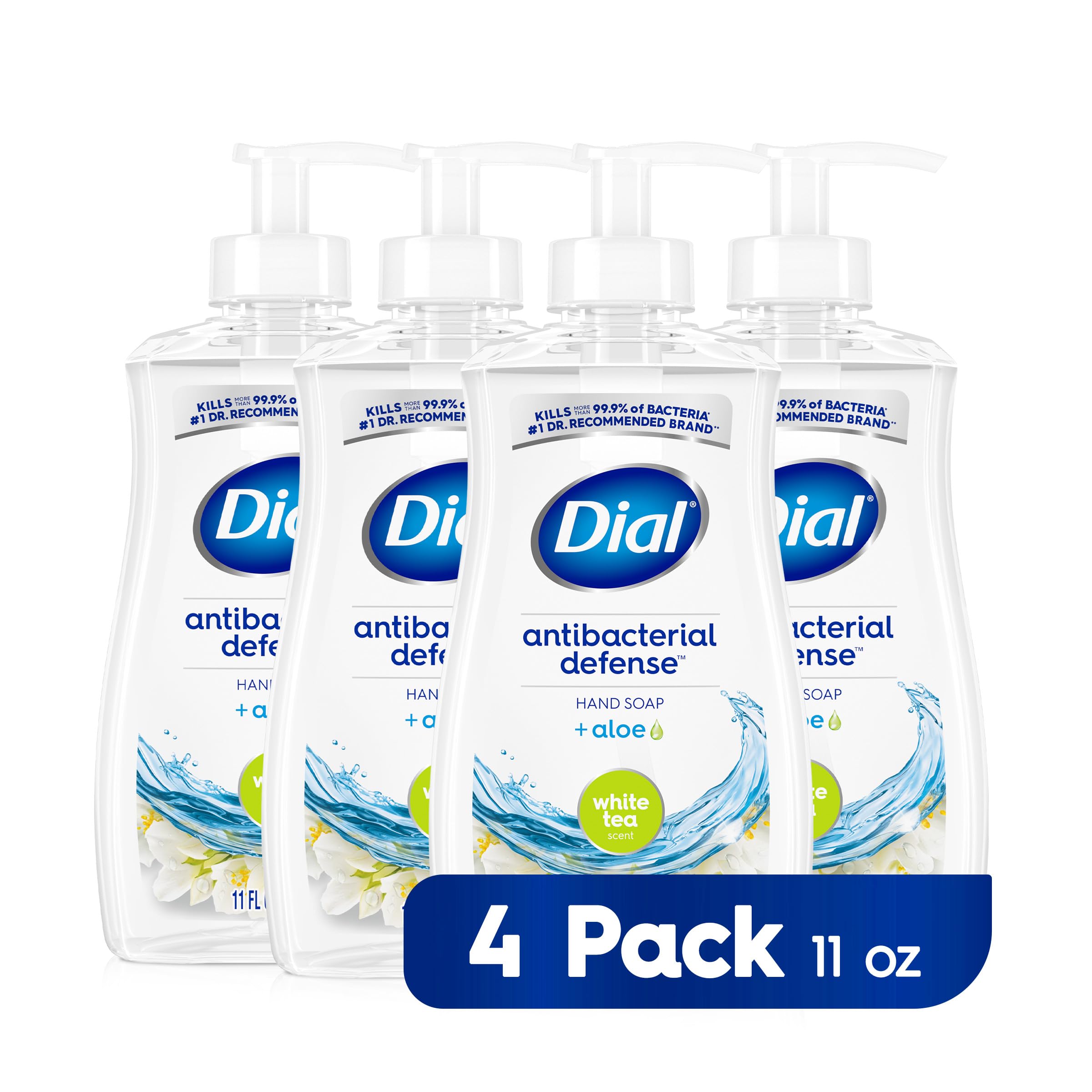 Dial Antibacterial Liquid Hand Soap  White Tea  11 fl oz (Pack of 4)-New