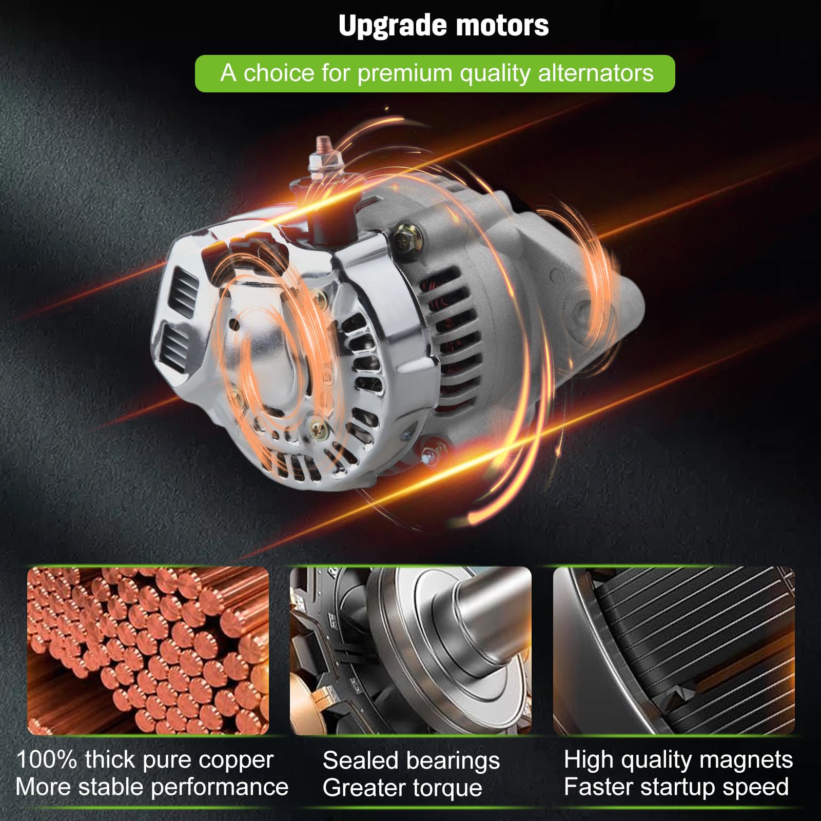 Scitoo Alternator Fits For Chevrolet For Express 1500 06 07,For Chevrolet For Silverado 1500 07, For Gmc For Savana 1500 06 07 1-Wire 35 Amp 1-2119-11Ndse 12180-S 12180-Sen High Output Alternator