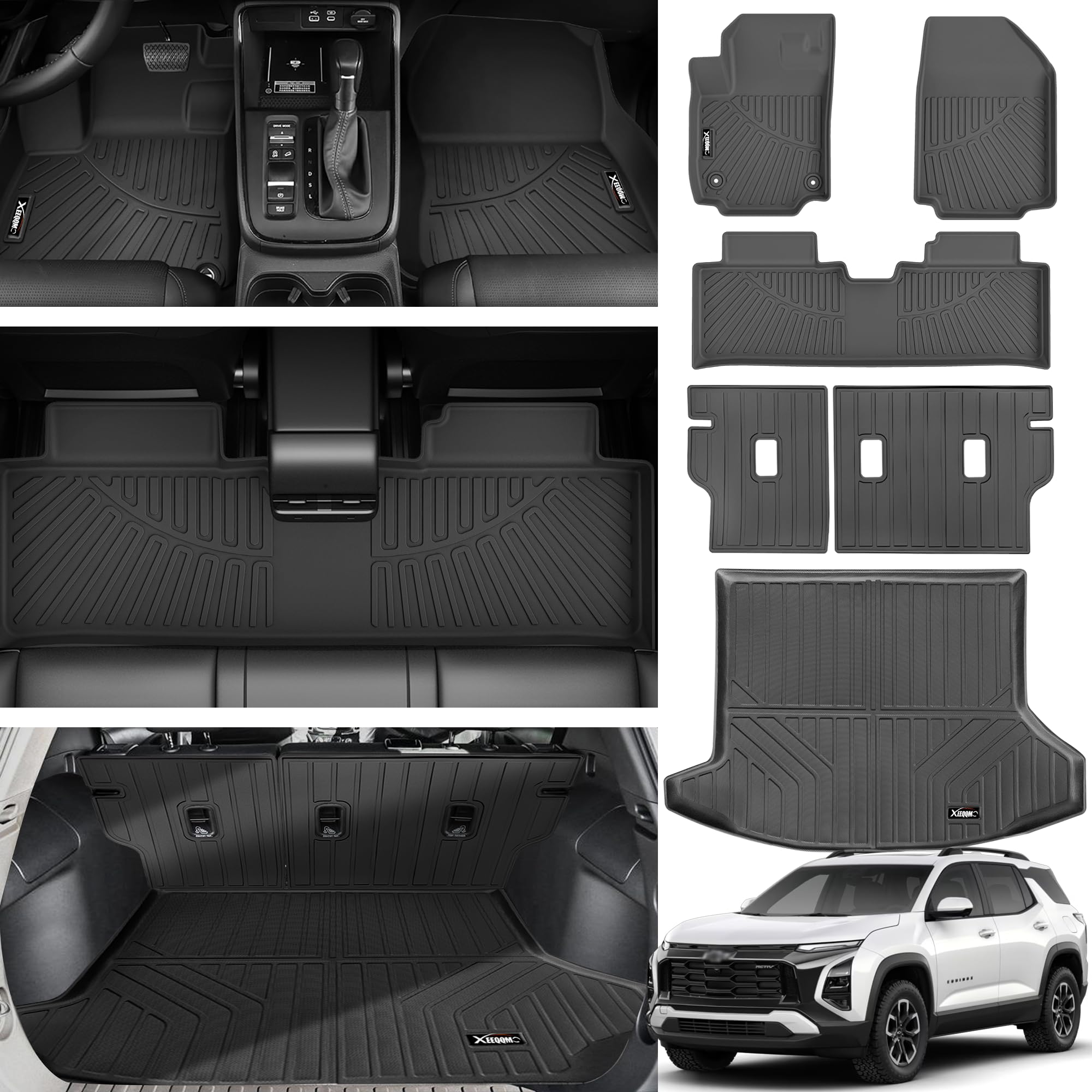 Floor Mats For 2025 Chevrolet Equinox Fuel (Not For Ev) Trunk Mat With Backrest Mat All Weather Tpe Rubber Floor Liner Set Cargo