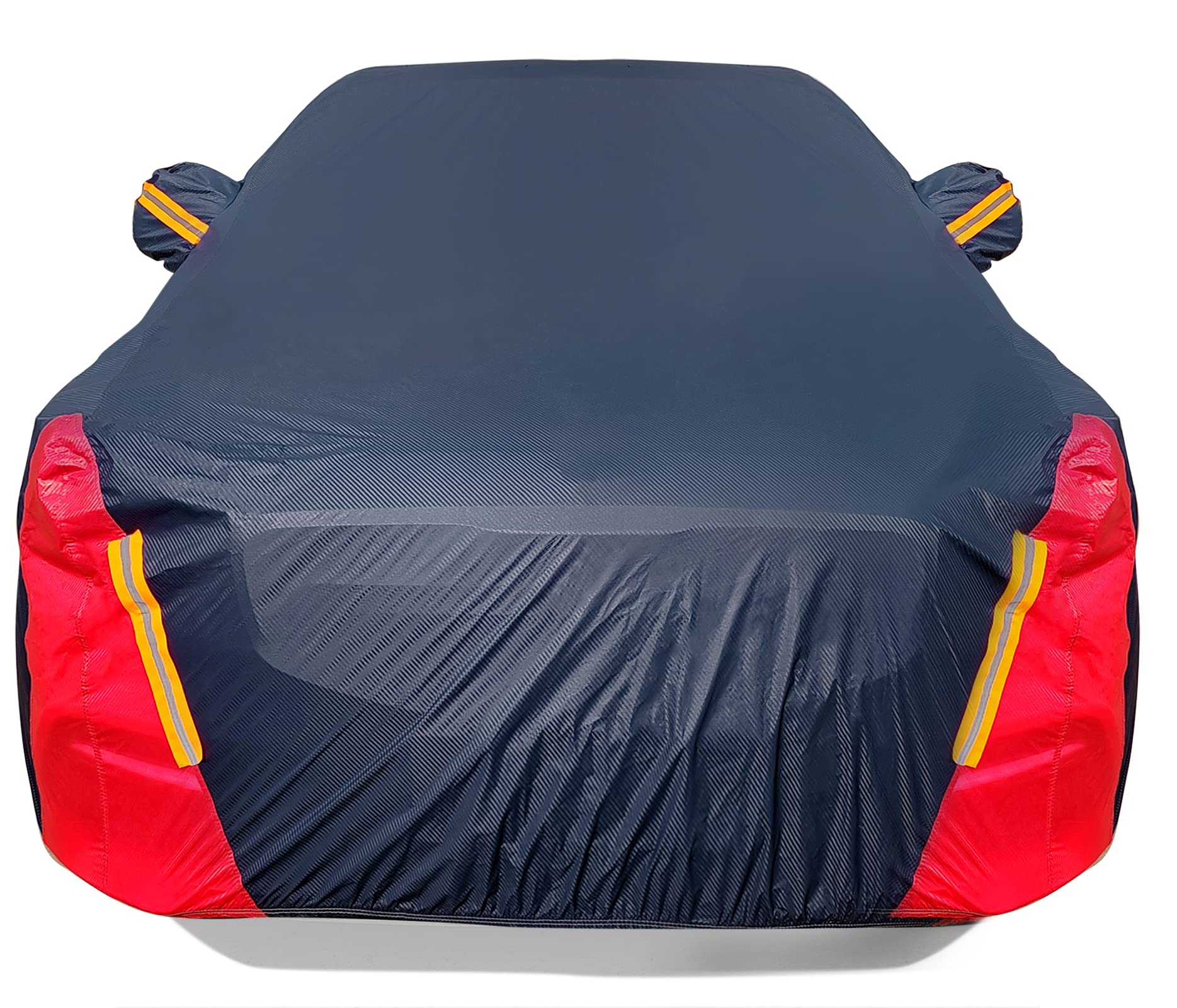 Car Cover Waterproof All Weather For Automobiles, 6 Layers Outdoor Full Exterior Cover Rain Sun Uv Snowproof Protection With Zipper Cotton, Mirror Pocket For Sedan (196-210 Inch)