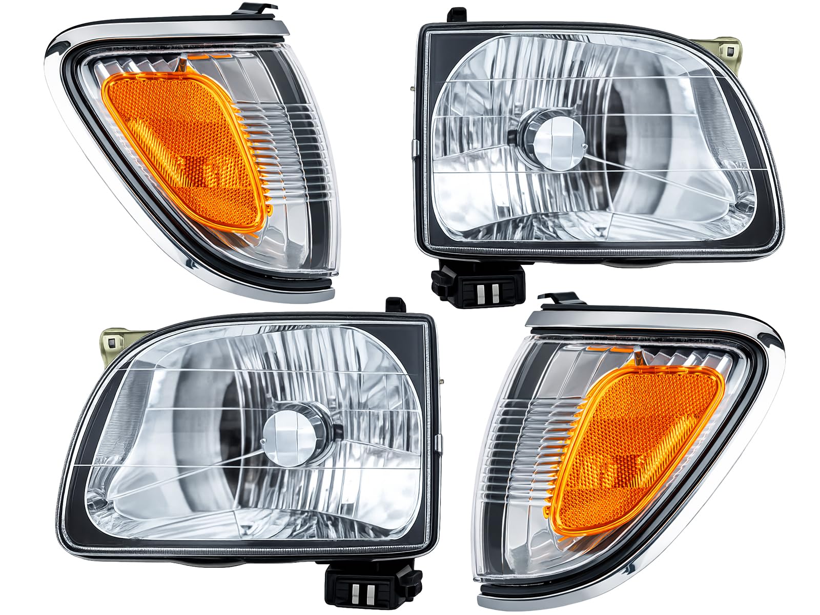 Auto Parts Avenue APA Replacement Head Light Corner Turn Signal Light COMBO 4 Piece Set for 2001 2002 2003 2004 Tacoma Pickup Tr