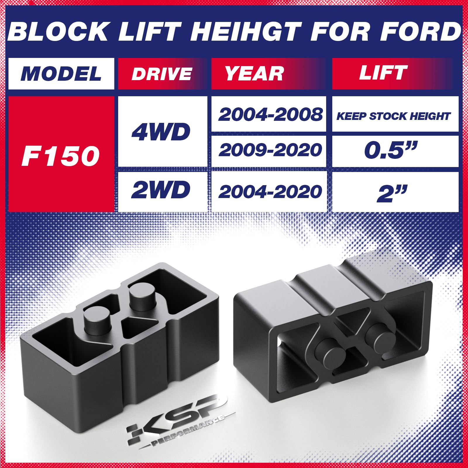 Ksp F150 Leveling Lift Kits 3 ''F+2 ''R, 3 '' Front And 2 '' Rear Full Suspension Kit For 2004-2020 F-150 2Wd 4Wd 2X2 4X4, Whole