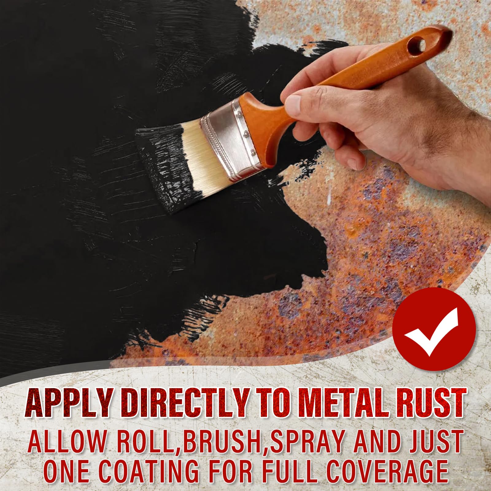SMAPHY 2-in-1 Rust Converter & Metal Primer, 35 oz, Semi-Gloss Black, Maximum Rust Protection, Model AAZ-003