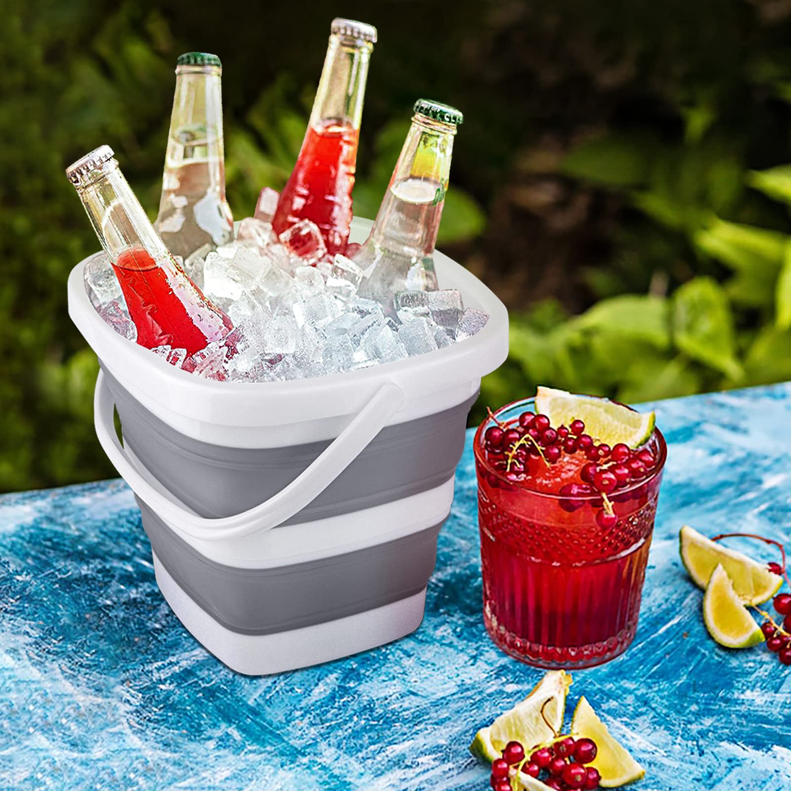 2 Pack Collapsible Buckets 5L 1.3Gallon Small Cleaning Bucket For Household Portable Plastic Bucket Outdoor Car Washing Tub Fold