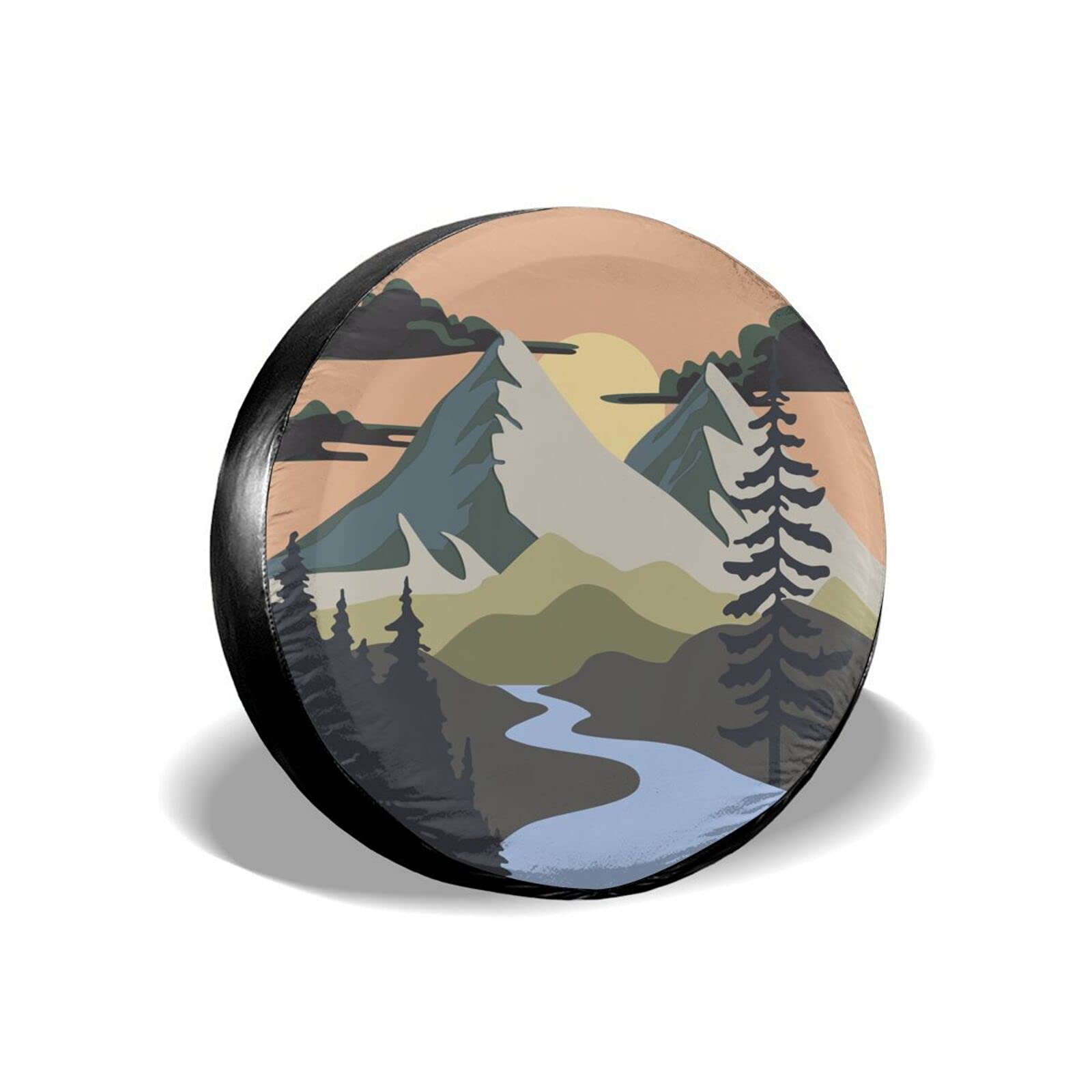 Camper Spare Tire Cover Mountain Adventure Wheel Protectors Tyre Covers Weatherproof Wheel Covers Universal Fit For Trailer Rv Suv Truck Camper Travel Trailers 14