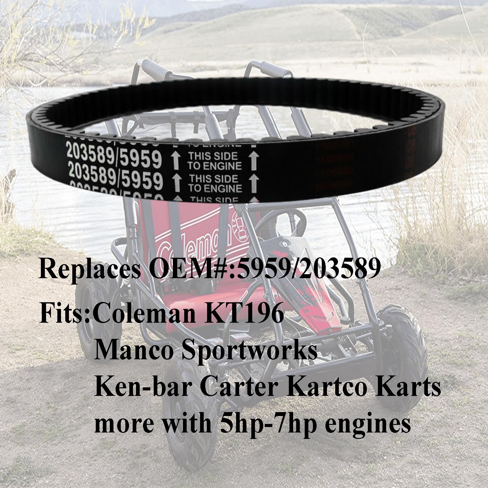 Chikia Go Kart Drive Belt Replacement for Coleman K196 & Manco 5959, 30 Series Torque Converter, Black