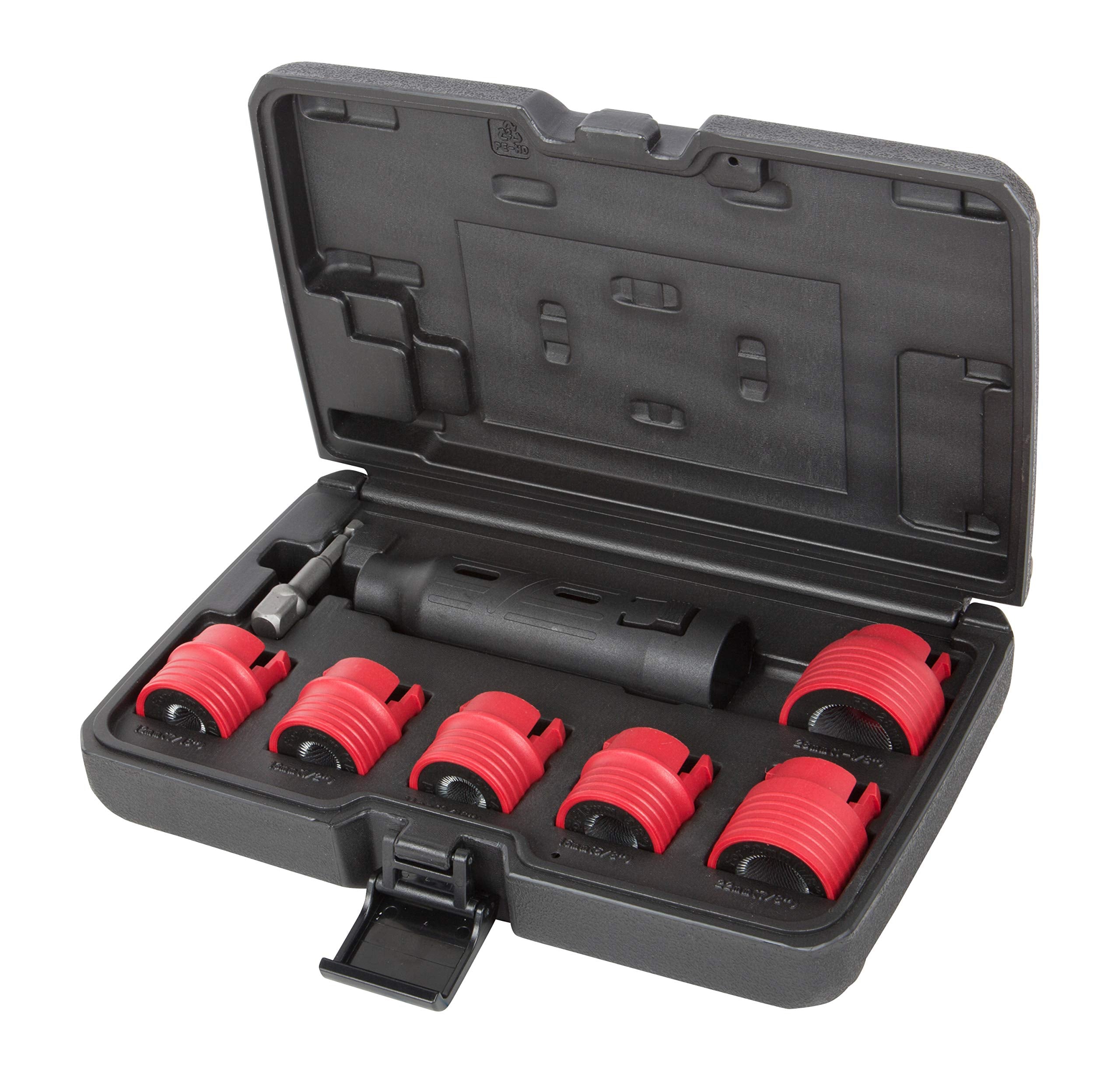 Steelman 8-Piece Automotive Wheel Stud Cleaner Tool Set for Removing Rust and Debris, Includes 1/4-inch Hex to 1/2-inch Square A