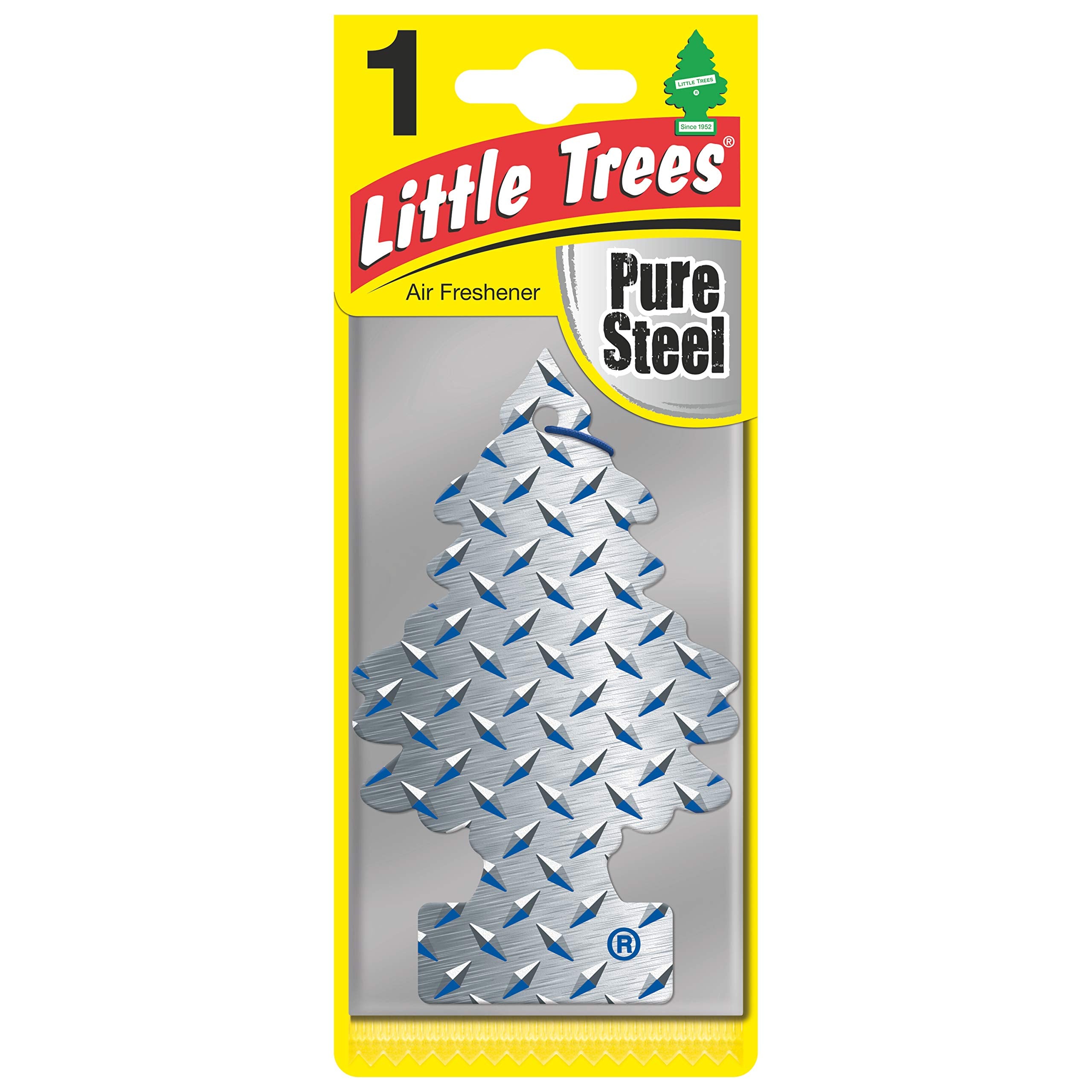 LITTLE TREES Car Freshener Pure Steel Air Freshener, 1 Count, Model U1P-17152, Plastic Material