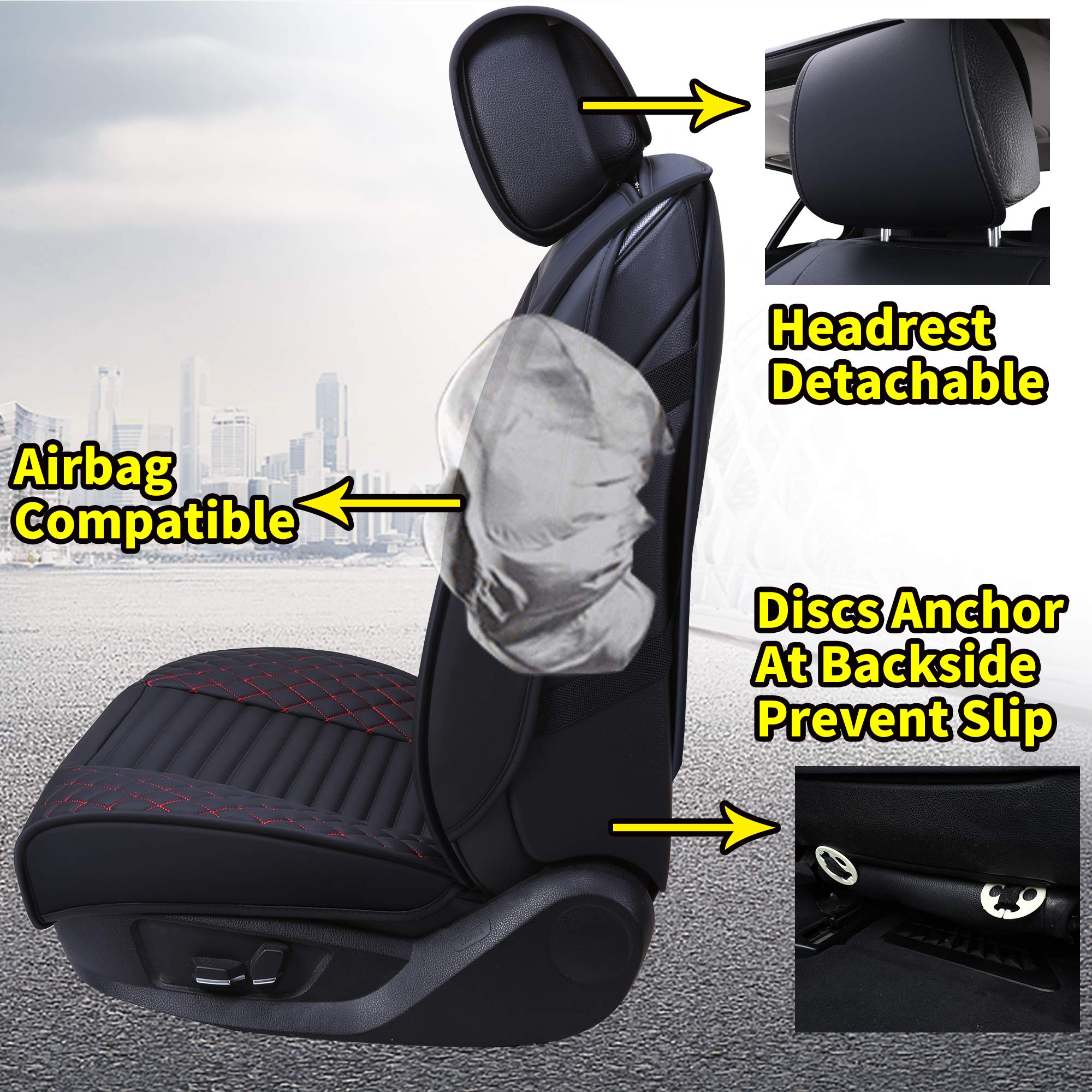 Aierxuan 5 Car Seat Covers Full Set Waterproof Leather Universal Fit for Toyota Highlander Corolla Acura Honda Civic Accord Jeep