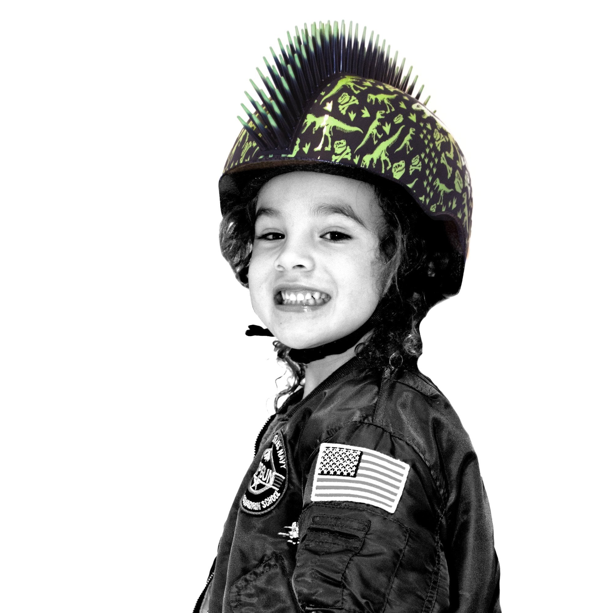 Raskullz T-Rex Bonez Mohawk Helmet, 3+ (48-52Cm), Black/Indigo