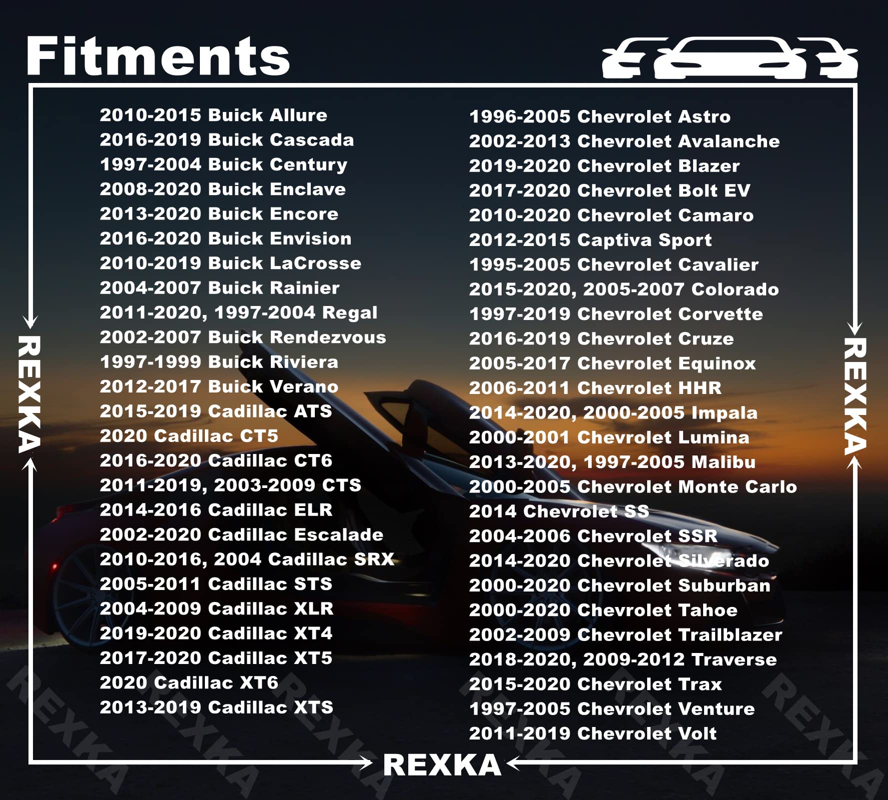 Rexka Fender Liner Kit - 10 Sets of Splash Shields & Bolts for GM Models, One Size, Color: 10Sets