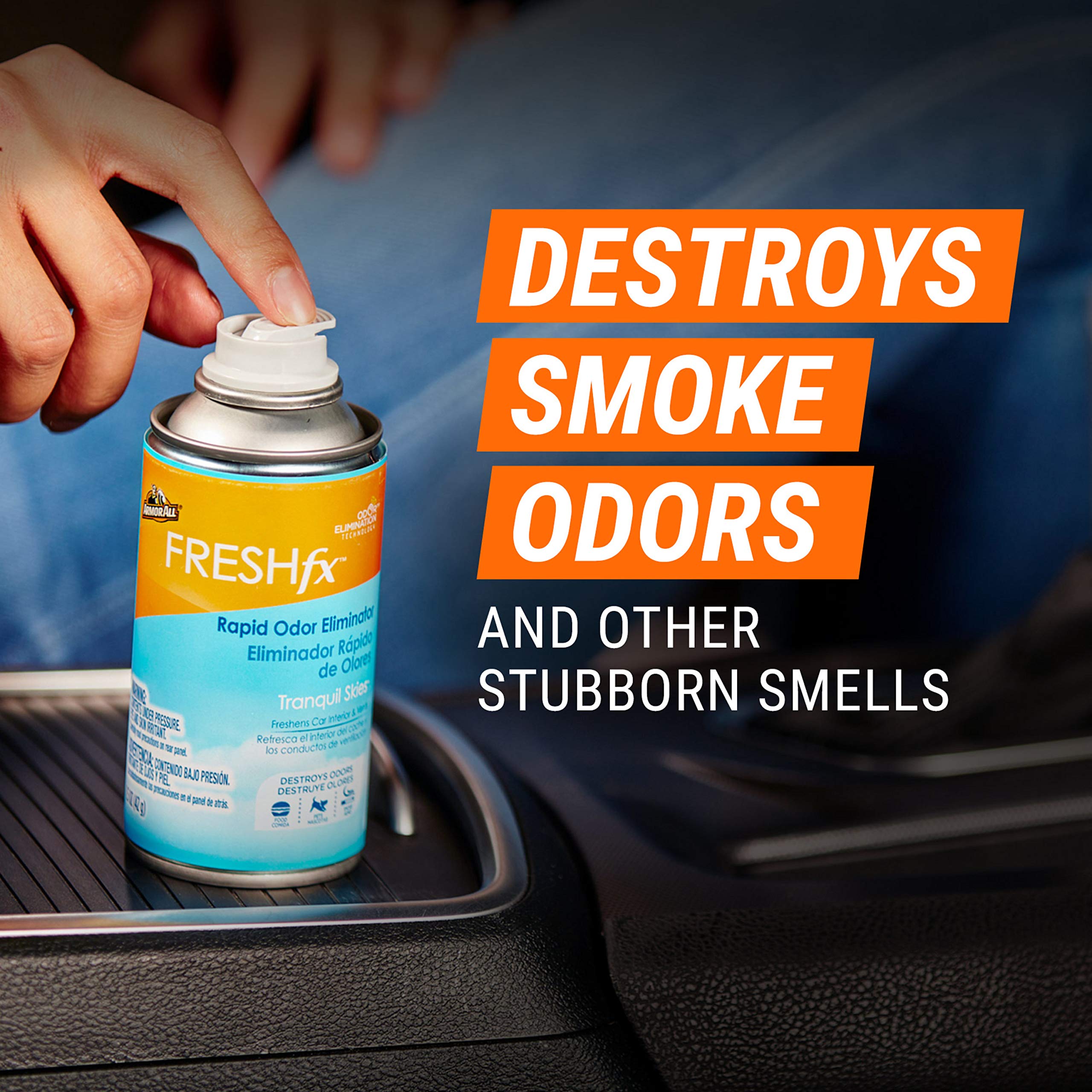 Armor All Fresh Fx Car Odor Eliminator Spray By Armor All, Car Air Freshener Spray, Tranquil Skies Scent, 1.5 Oz