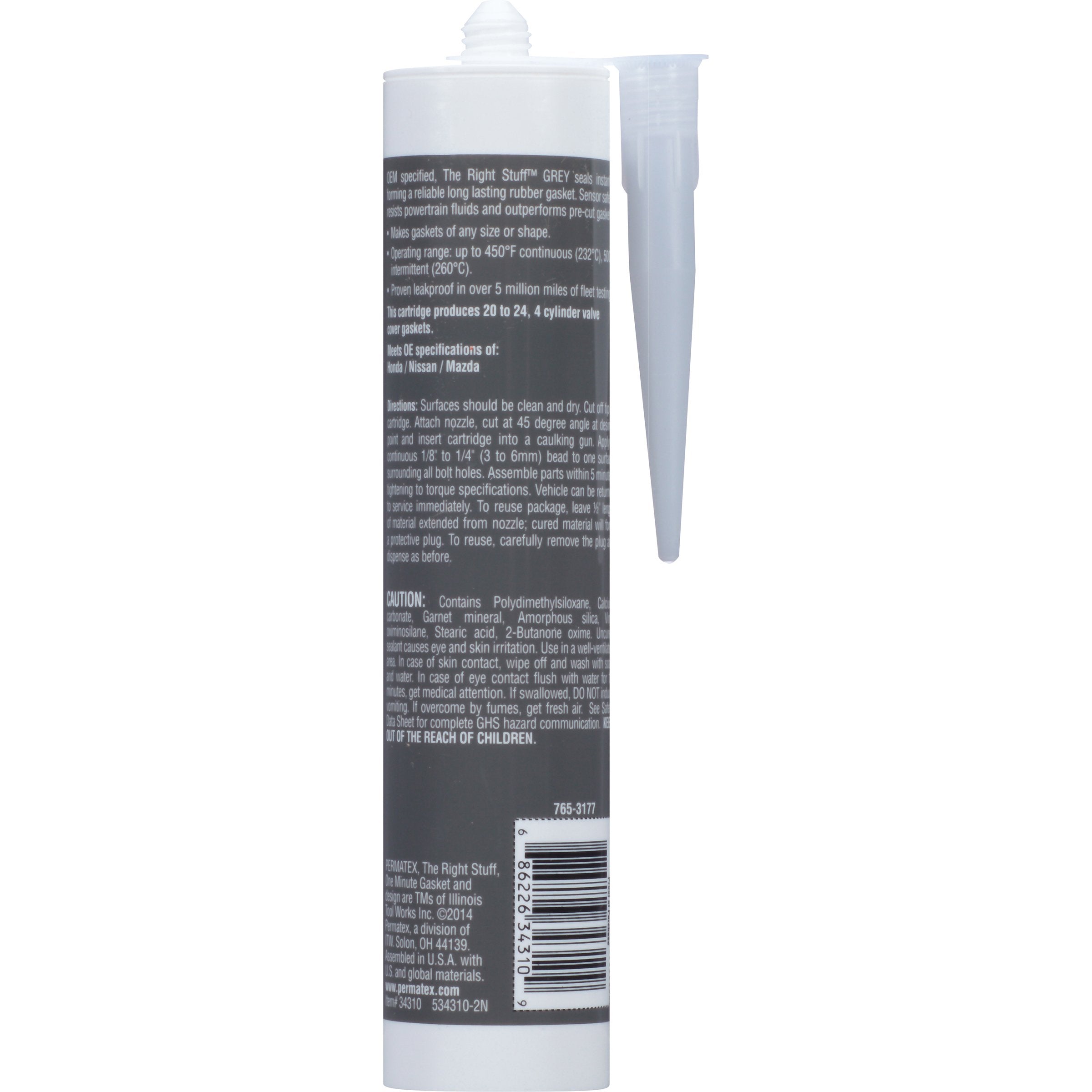 Permatex 34310-6Pk The Right Stuff Grey Gasket Maker, 10.1 Oz. (Pack Of 6)