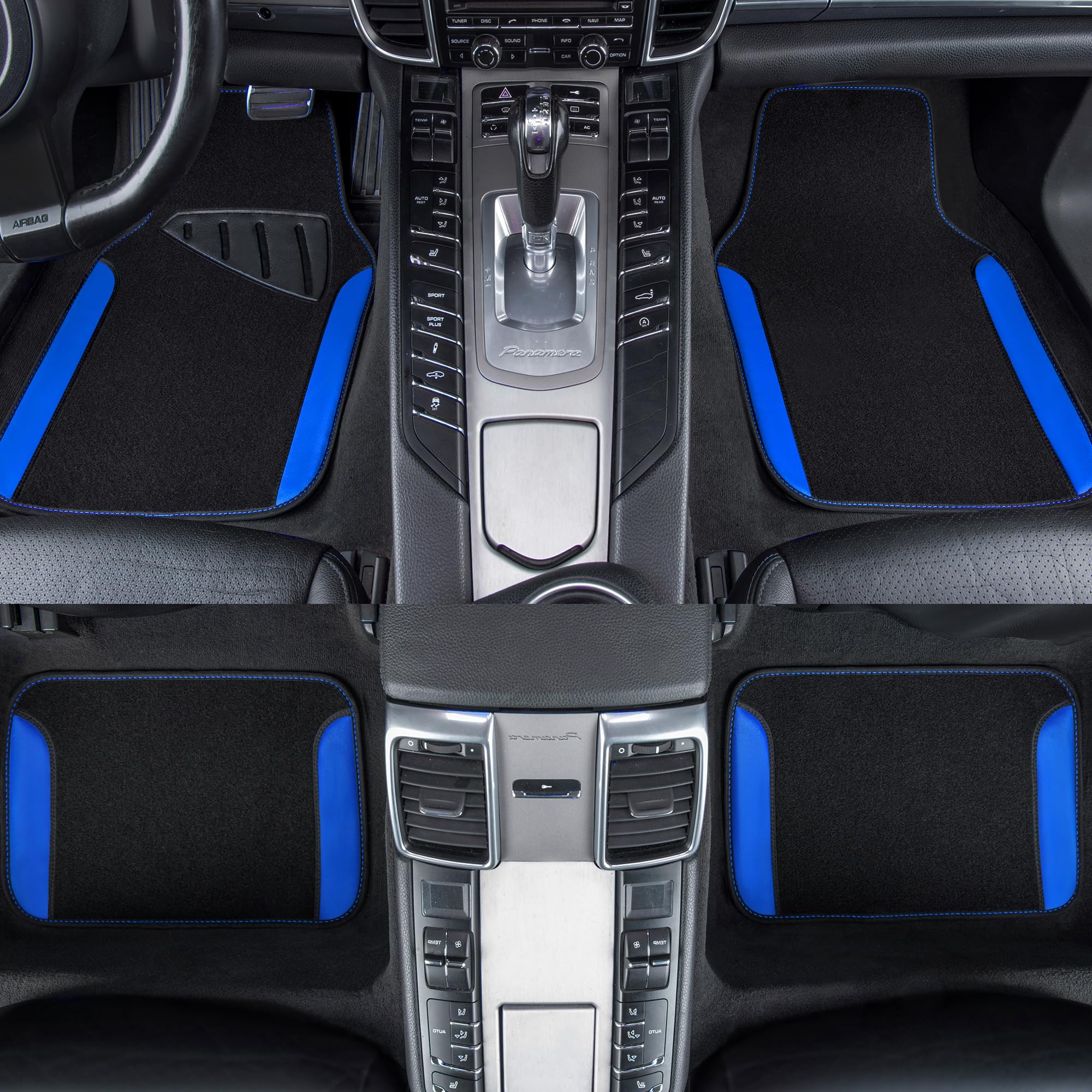 Car Pass Rainbow Waterproof Universal Fit Faux Leather Car Carpet- Anti-Slip Nibbed Backing Floor Mats For Suv, Vans, Sedans, Tr